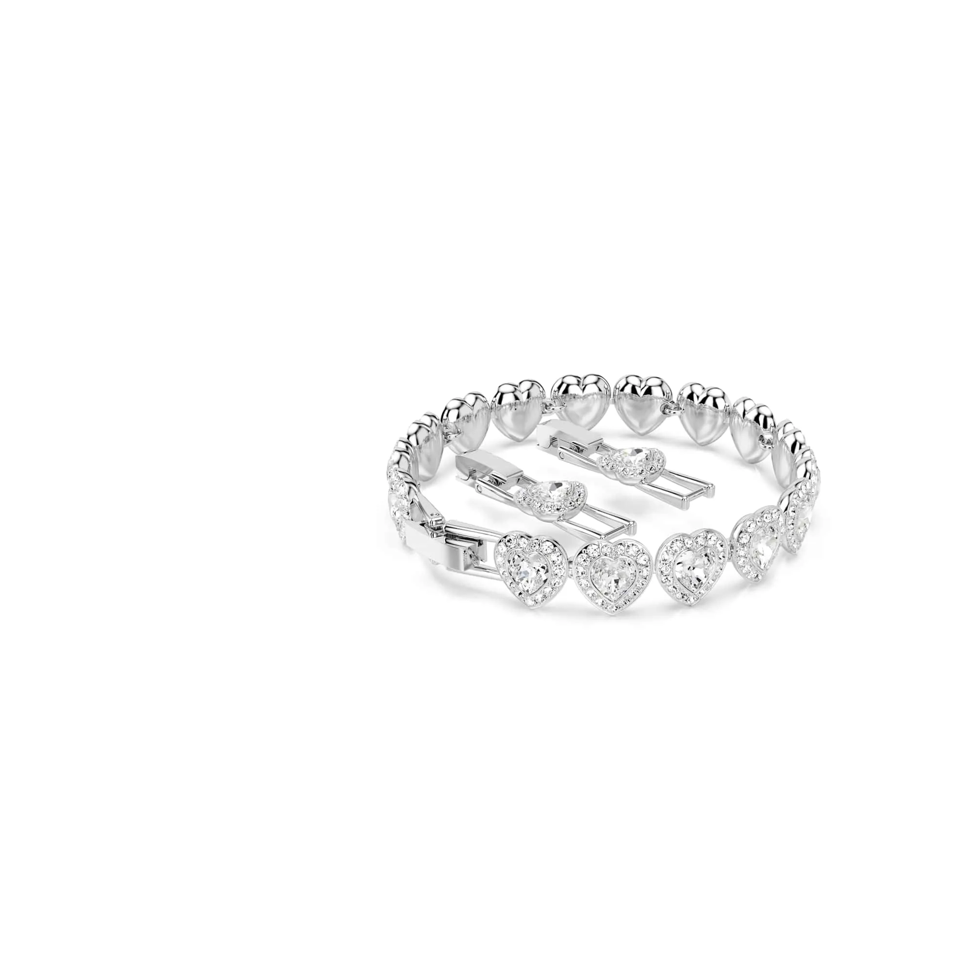 Swarovski Ariana Grande Bracciale Tennis con Pavé di Cristalli, Forma a Cuore, Placcatura in Tonalità Rodio, 16,8-21,8 cm - immagine 6