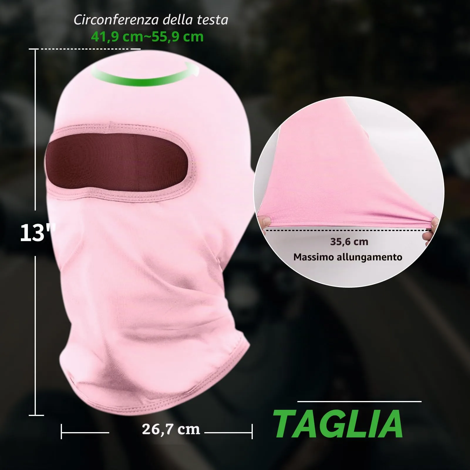 LONGKING Passamontagna Antivento Traspirante Rosa - immagine 4