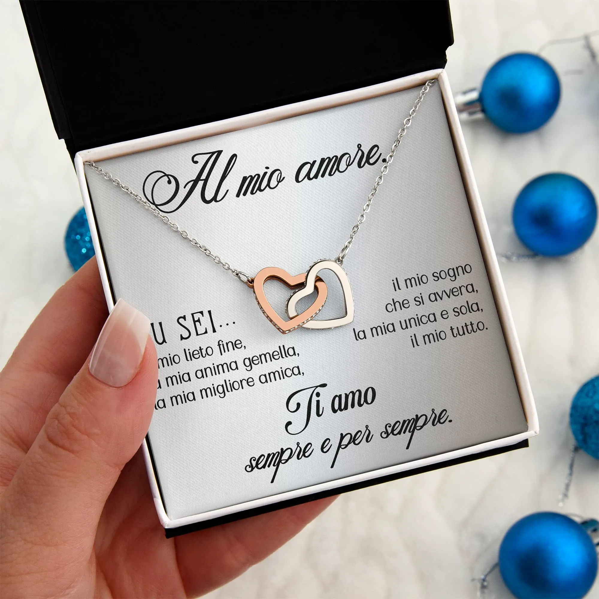 NONNA PROFESSIONISTA Collana Donna in Argento con Ciondolo Cuore e Zirconia, Oro - Al mio Amore 2 - immagine 2