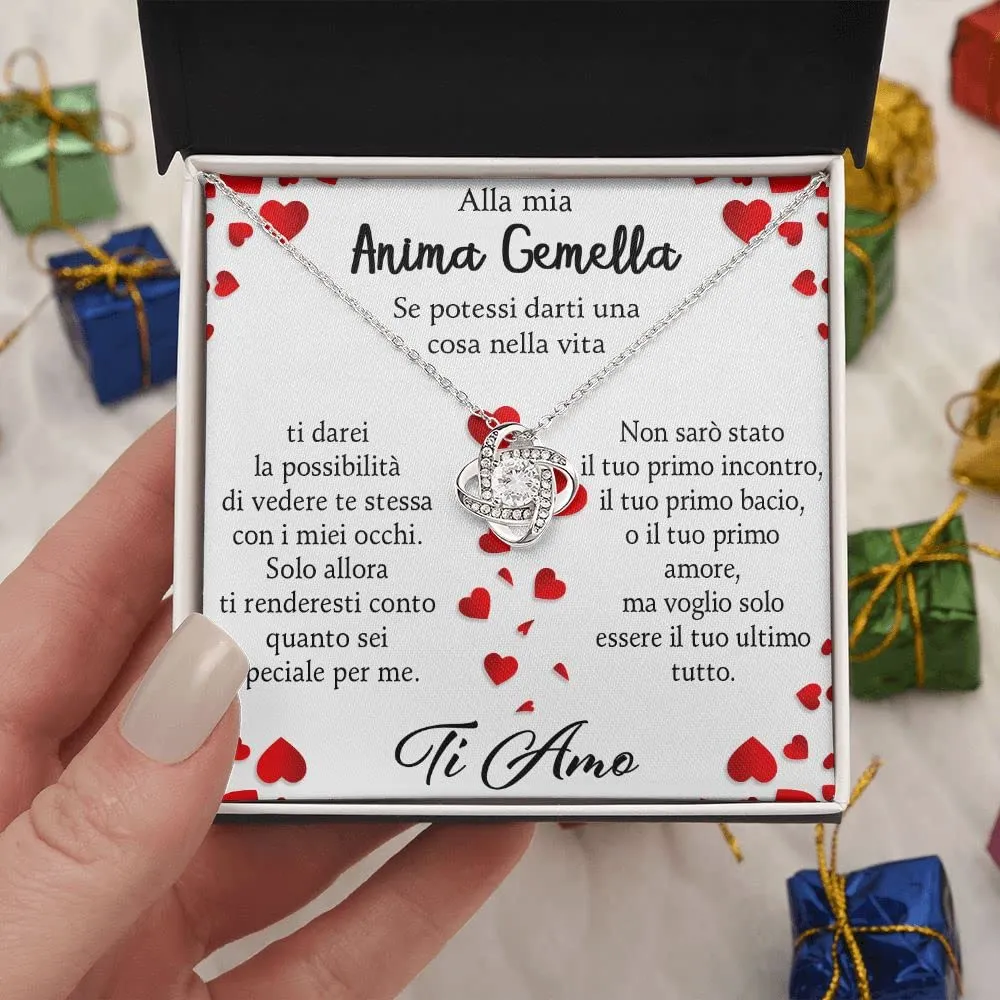NONNA PROFESSIONISTA Collana Donna Alla mia Anima Gemella, Argento con Cofanetto e Dedica - immagine 2