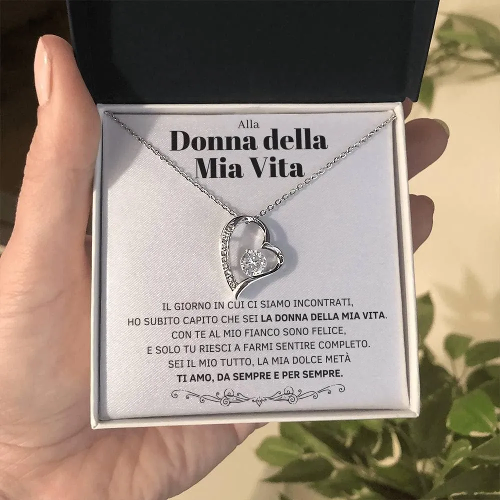 NONNA PROFESSIONISTA Collana Donna in Argento con Zirconia e Cofanetto con Dedica - Alla Donna della Mia Vita - immagine 2