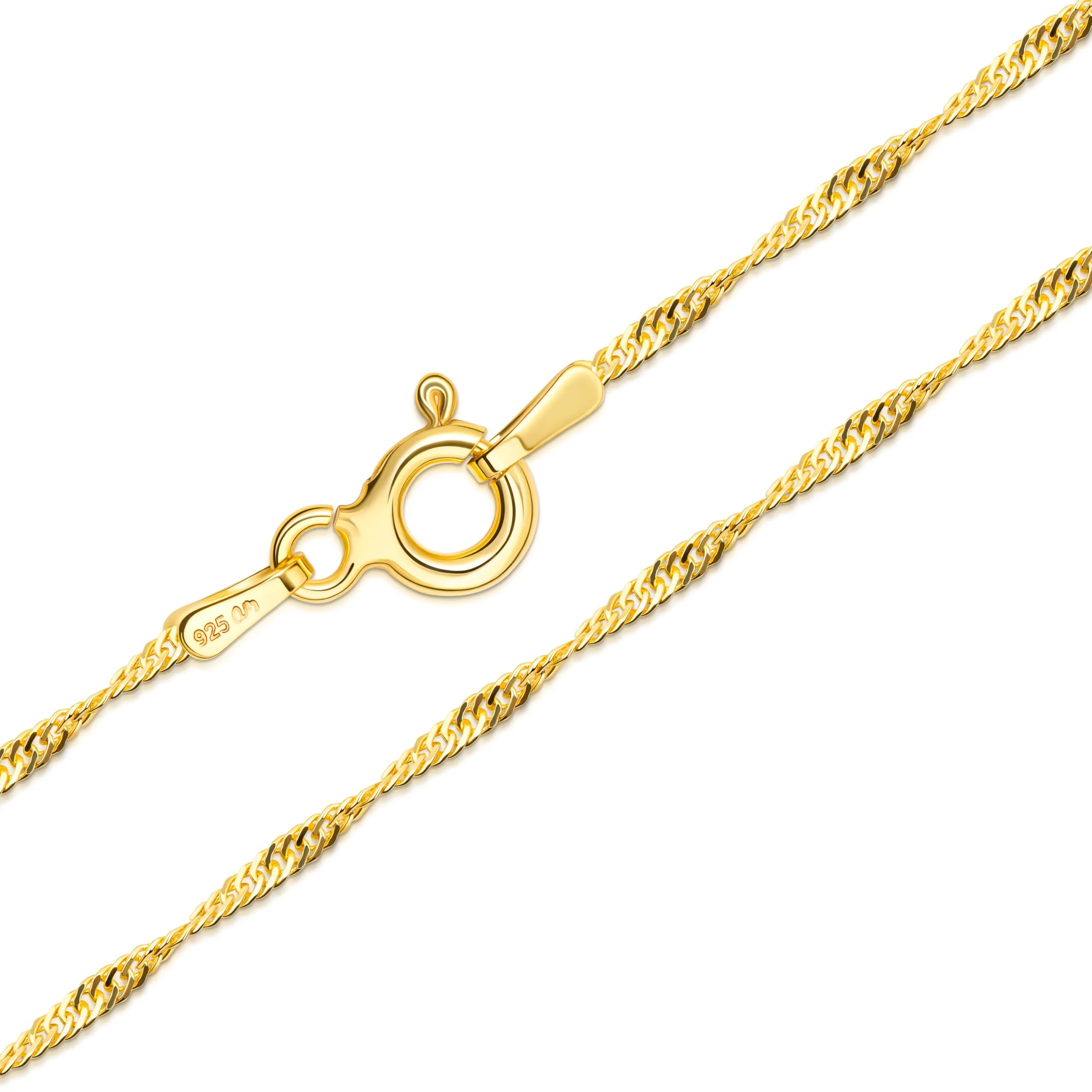 Amberta Catenina Argento 925 Singapore Dorata 45 cm - immagine 1
