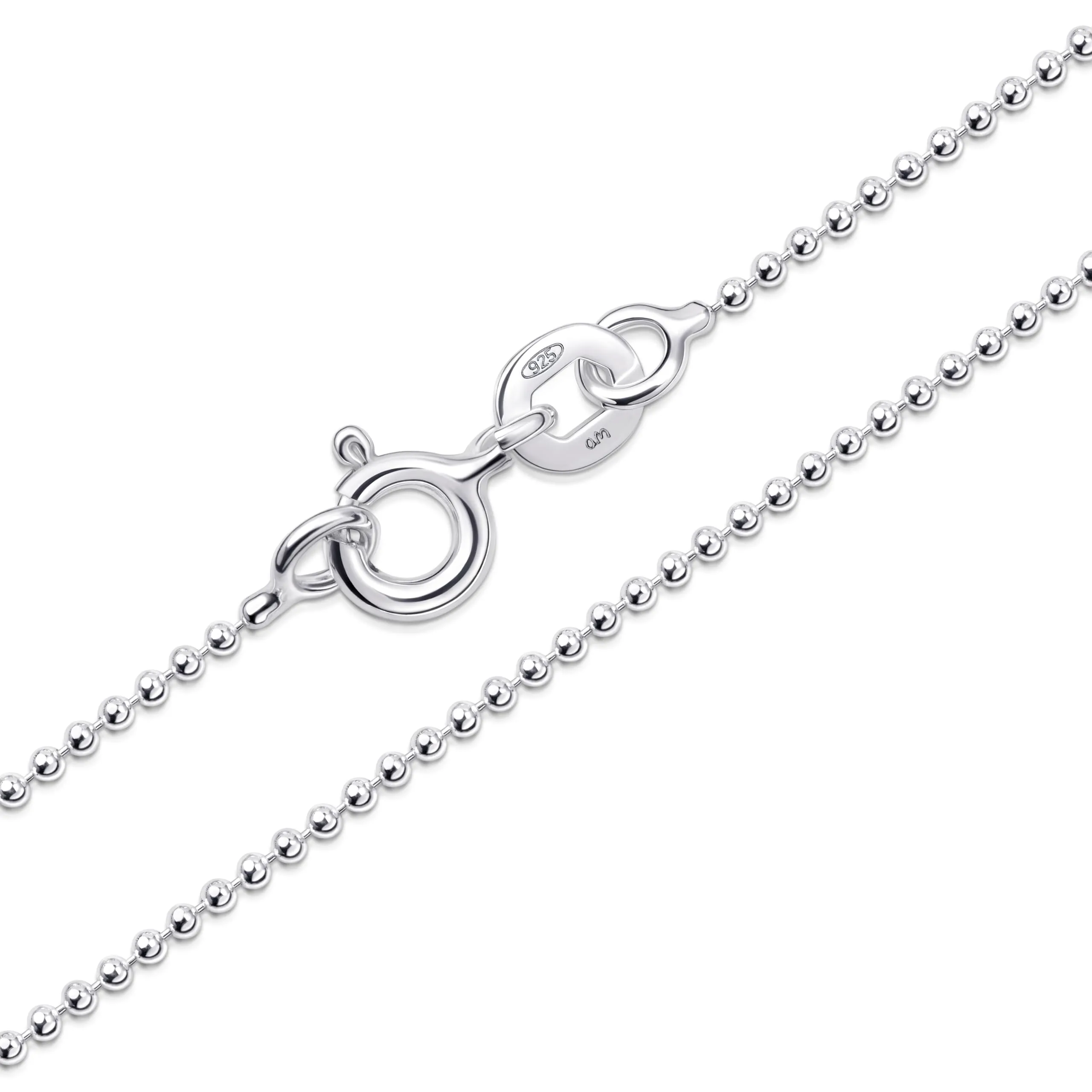 Amberta Catenina Argento 925 Maglia Veneziana Sfere per Donna Uomo 40 cm - immagine 1