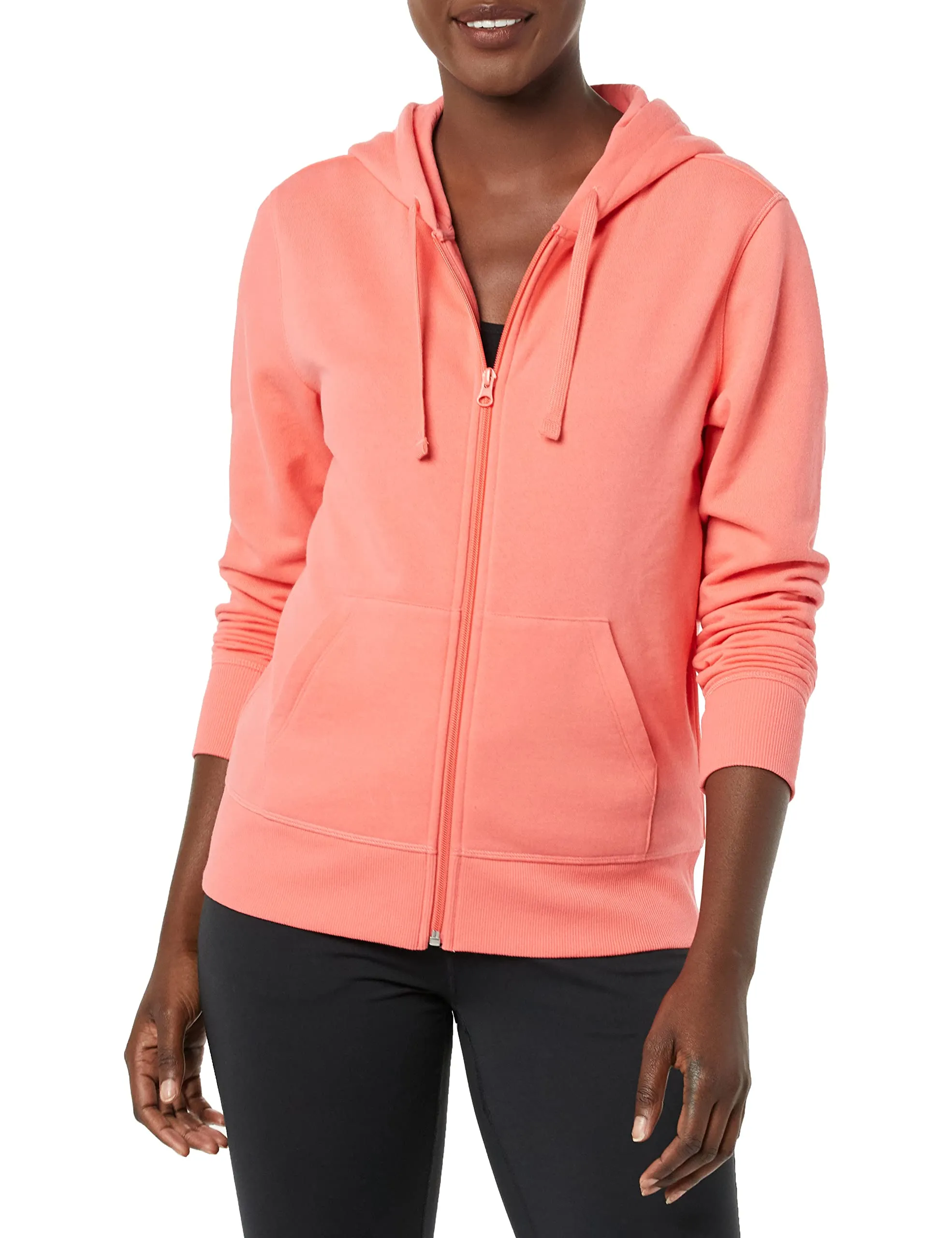 Amazon Essentials Felpa con cappuccio in pile di spugna francese da donna, Rosa Corallo, XS - immagine 1
