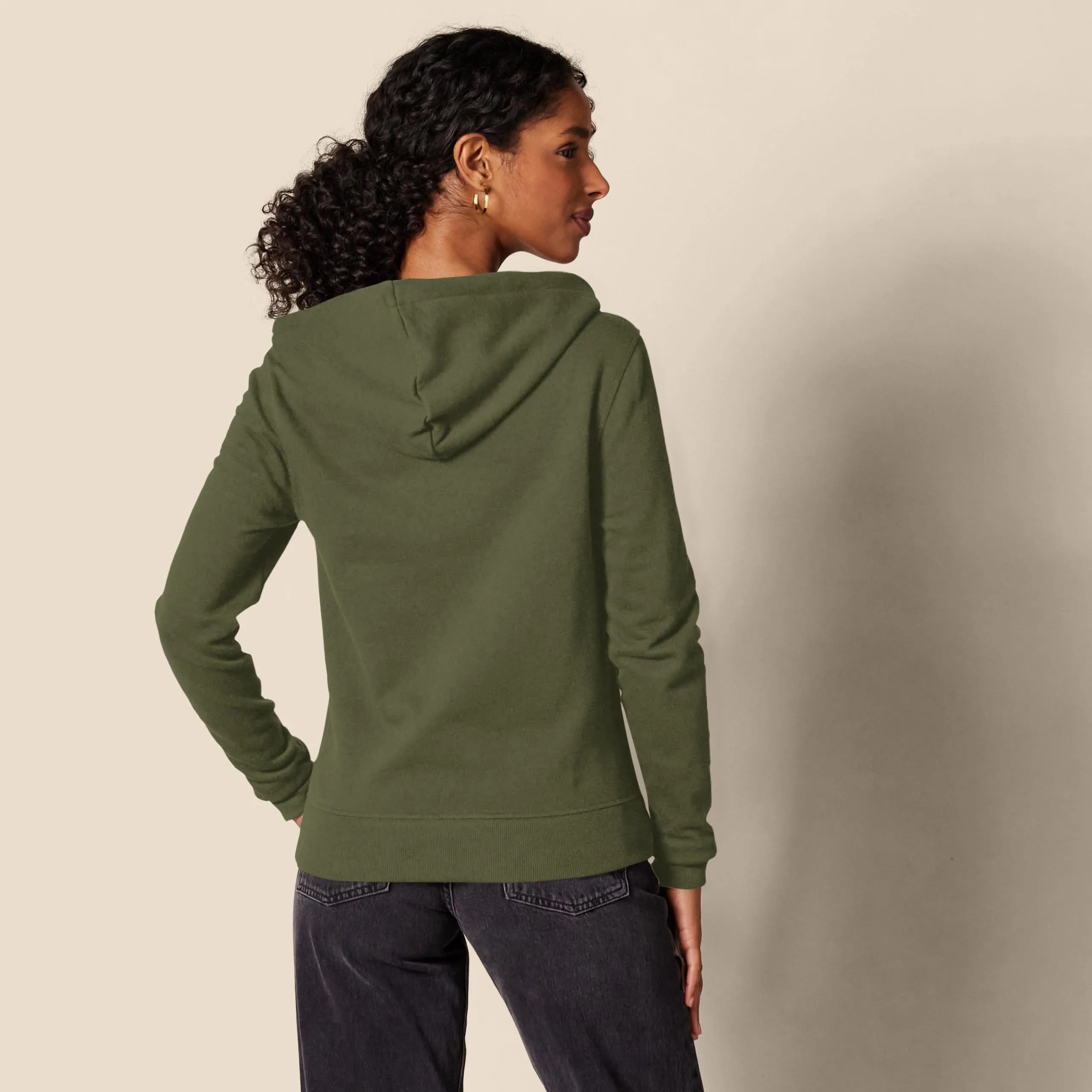 Amazon Essentials Felpa con Cappuccio e Zip Intera da Donna, Verde Oliva Scuro, XL - immagine 2