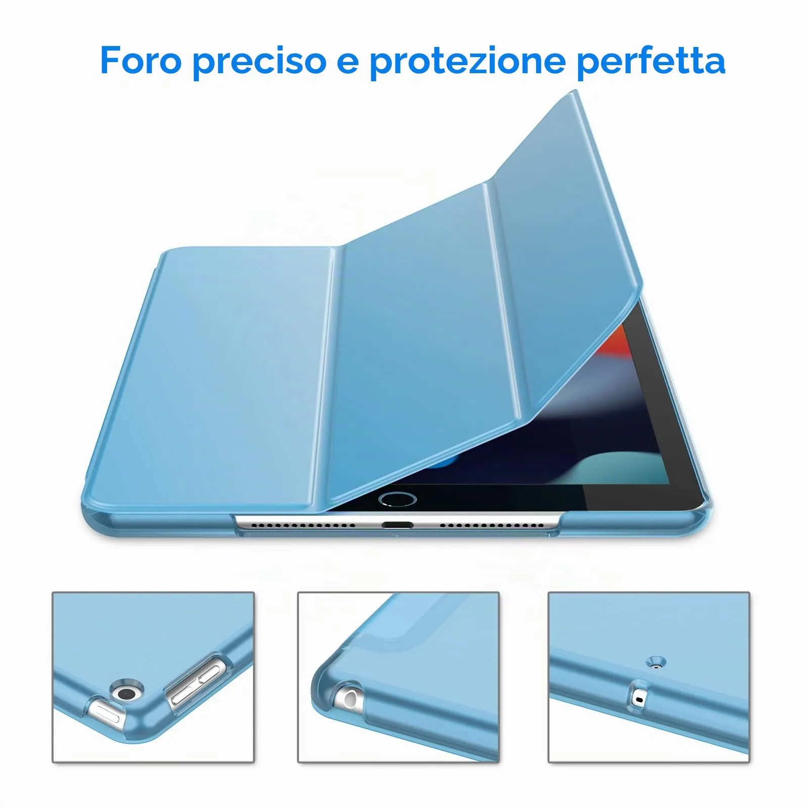 JETech Custodia per iPad 9ª/8ª/7ª Gen 10,2", Blu - immagine 3