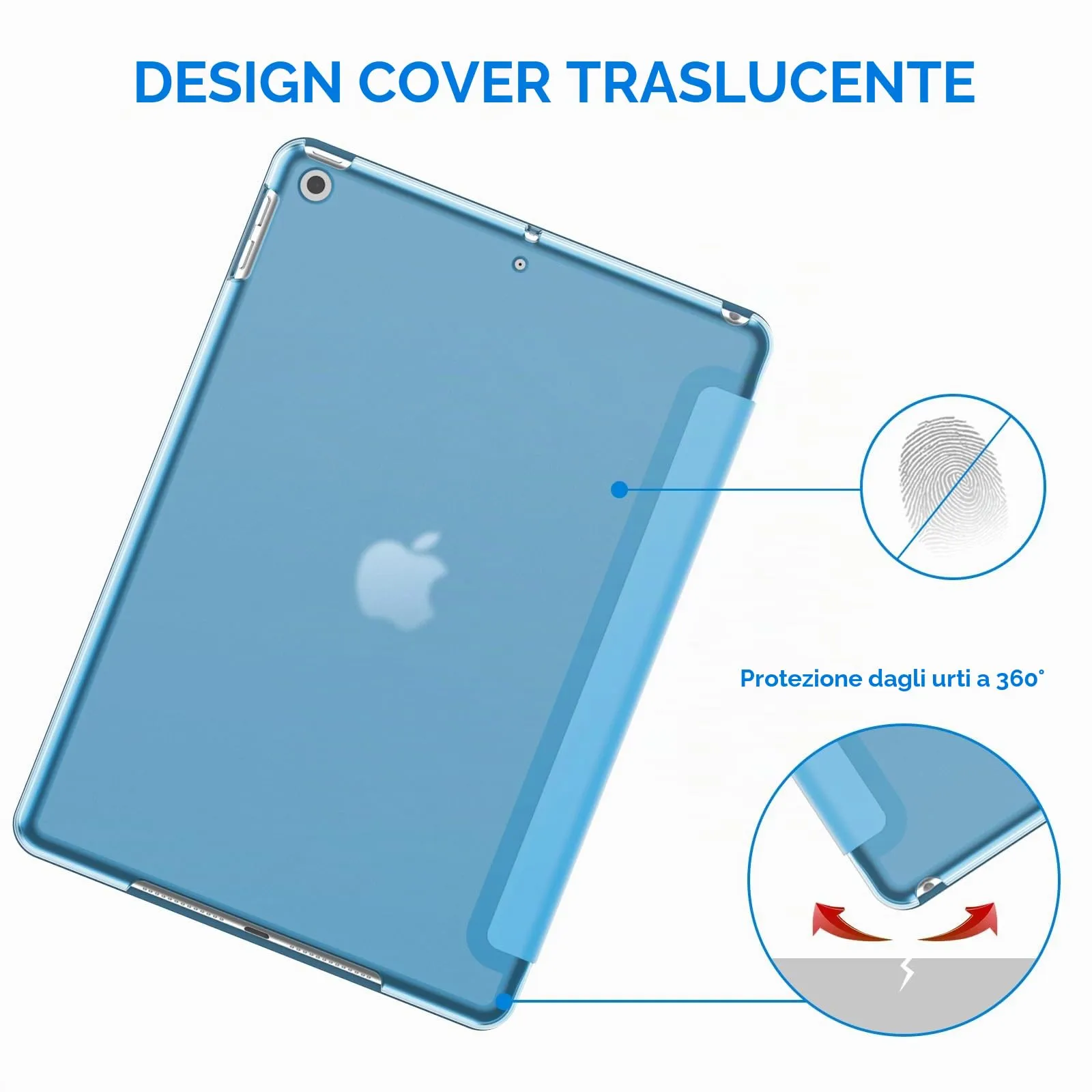 JETech Custodia per iPad 9ª/8ª/7ª Gen 10,2", Blu - immagine 4
