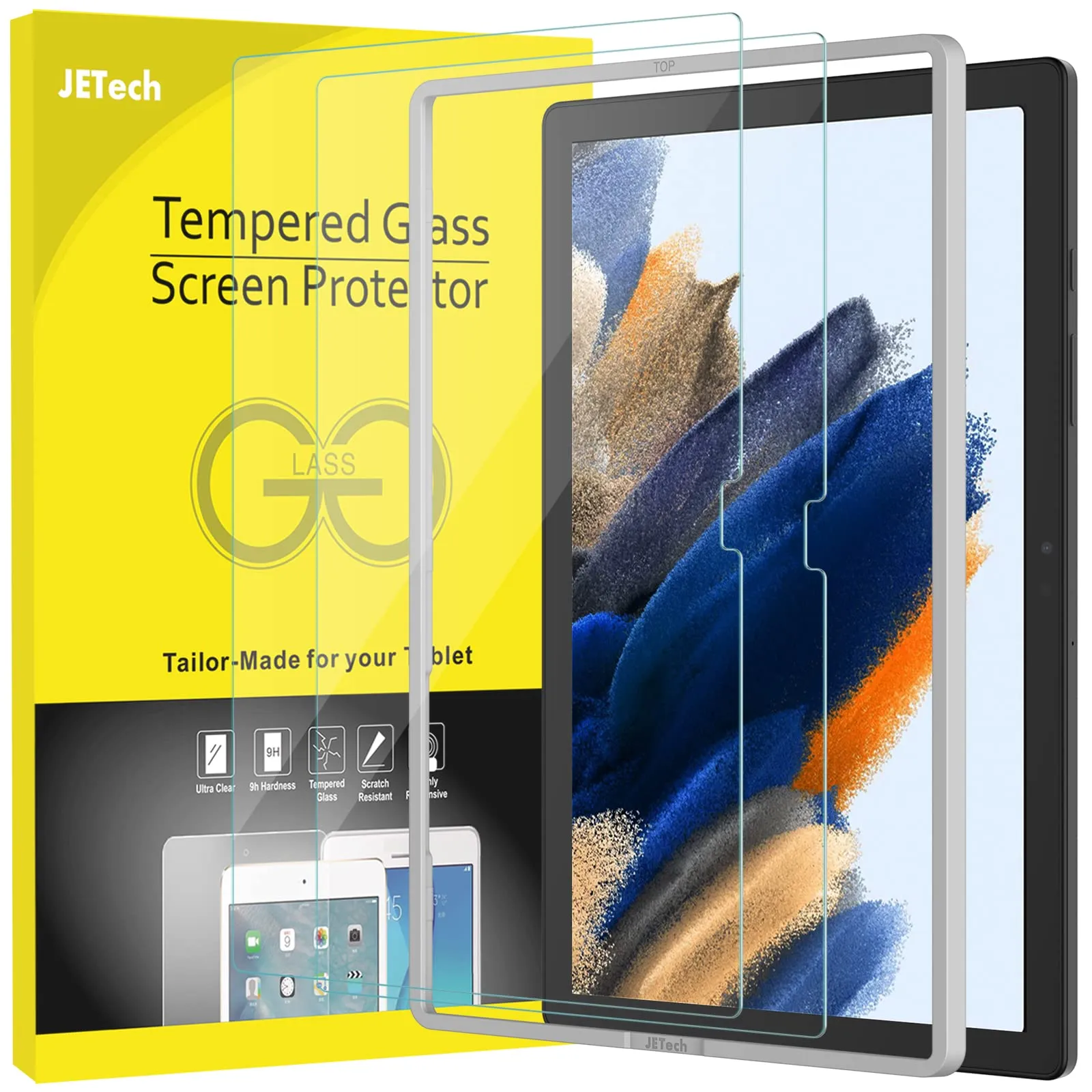 JETech Pellicola Protettiva in Vetro Temperato per Samsung Galaxy Tab A8 10,5" (2021), 2 Pezzi - immagine 1