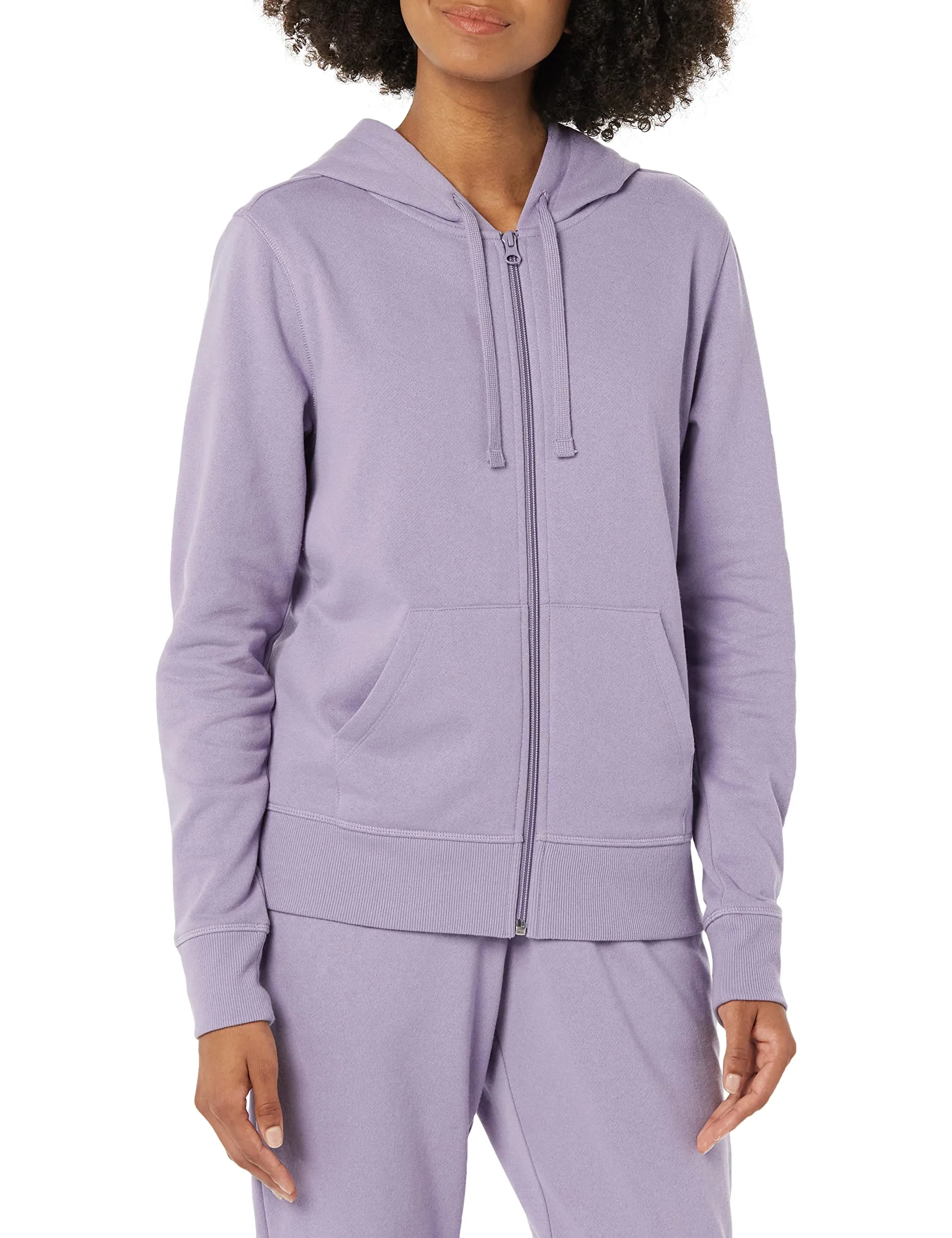 Amazon Essentials Felpa con Cappuccio da Donna in Pile di Spugna Francese con Zip Intera, UVA, M - immagine 1