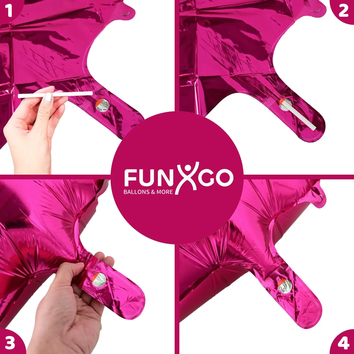 FUNXGO Palloncino Numero 8 Pink - immagine 4