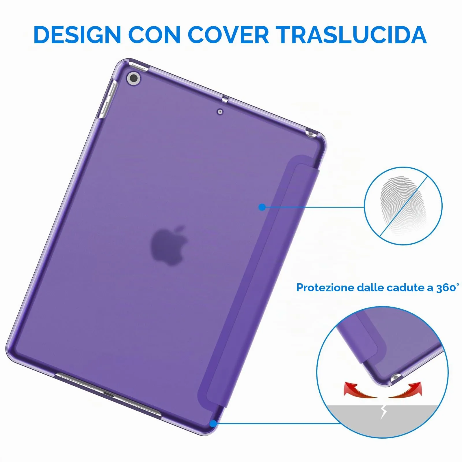 JETech Custodia per iPad 9ª/8ª/7ª Gen 10,2", Viola - immagine 4