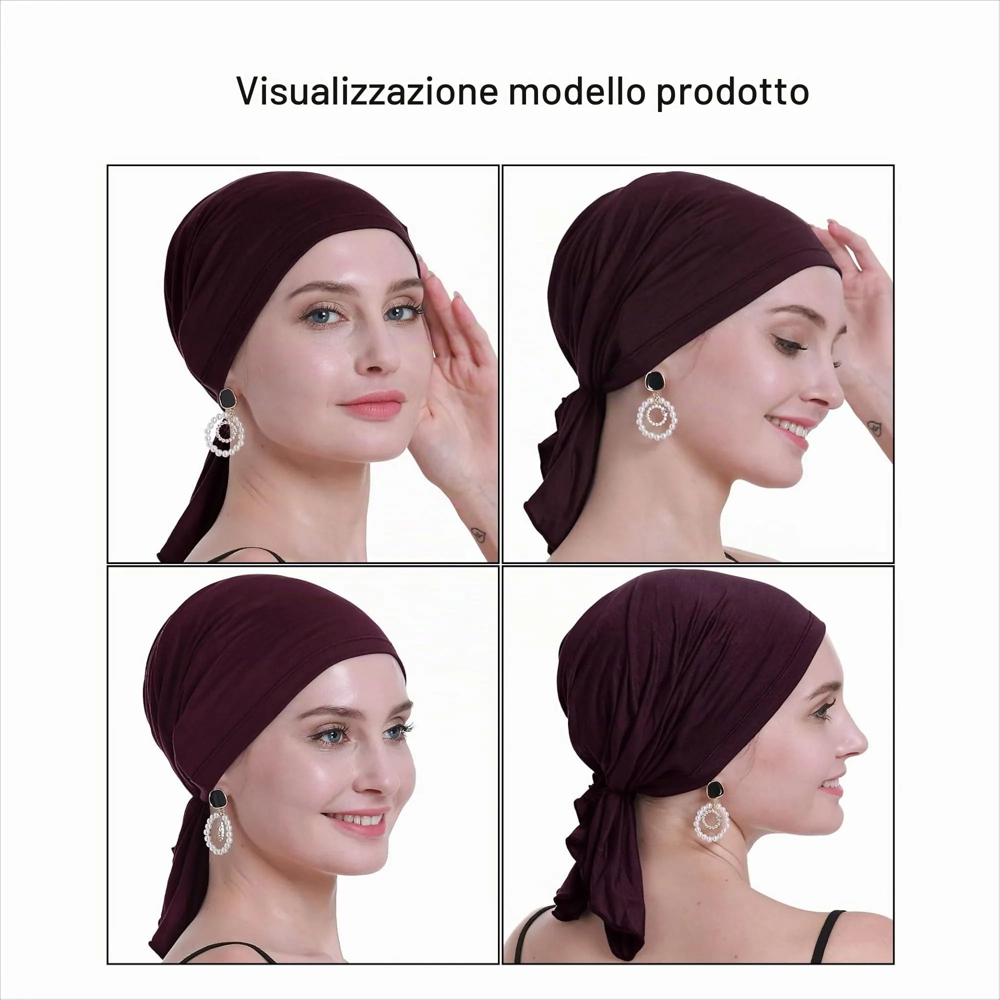 osvyo Foulard in bambù per donne, Taglia unica - immagine 2