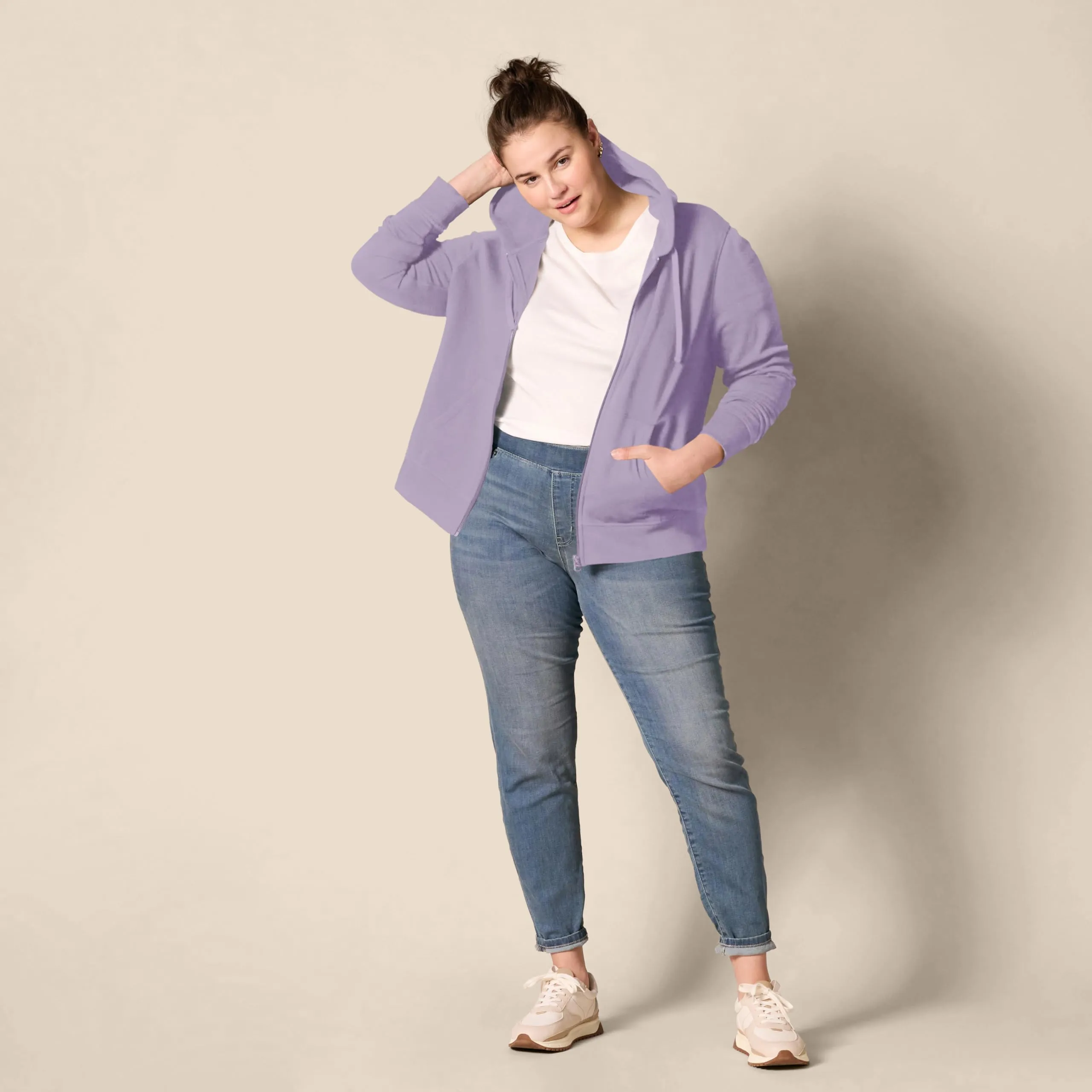 Amazon Essentials Felpa con Cappuccio e Zip Intera da Donna, UVA, S - immagine 8