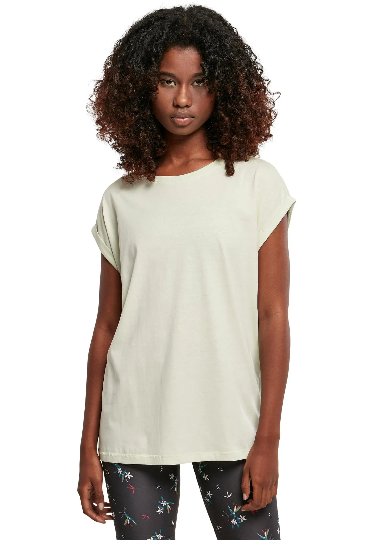 Urban Classics T-shirt da Donna con Manica Arrotolata in Cotone, Rosso Ciliegia, Taglia XXL - immagine 1