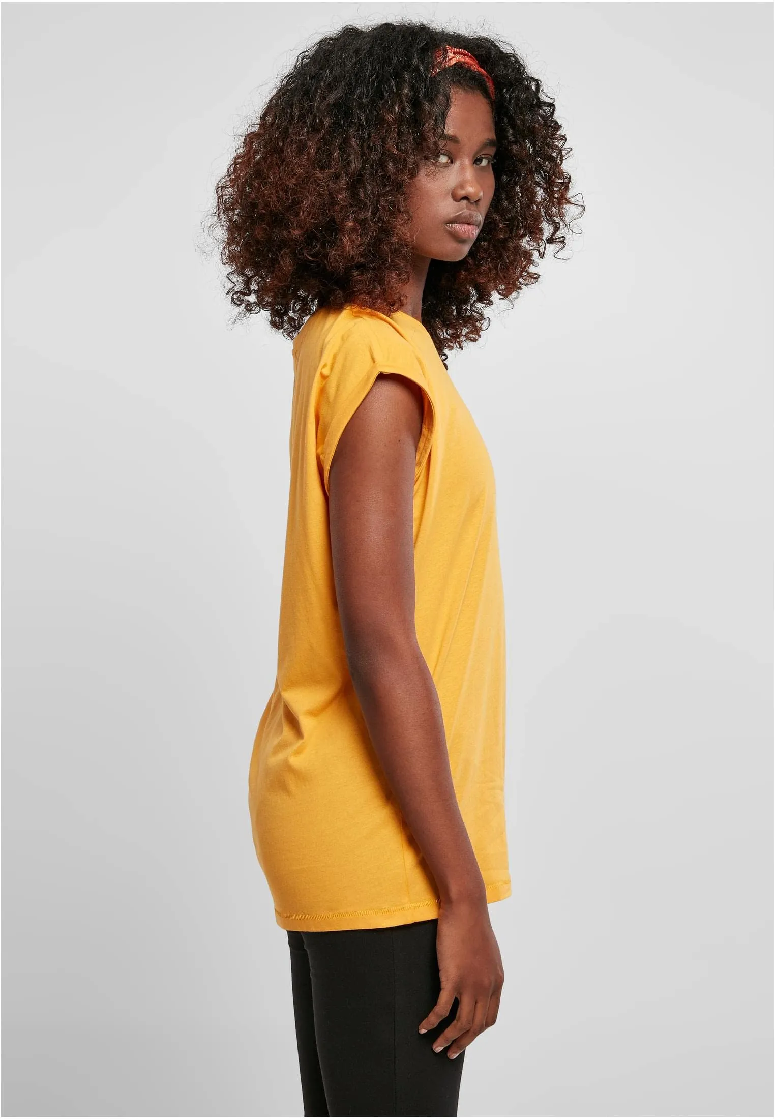 Urban Classics T-shirt da Donna con Manica Arrotolata in Cotone, Rosso Ciliegia, Taglia XXL - immagine 10