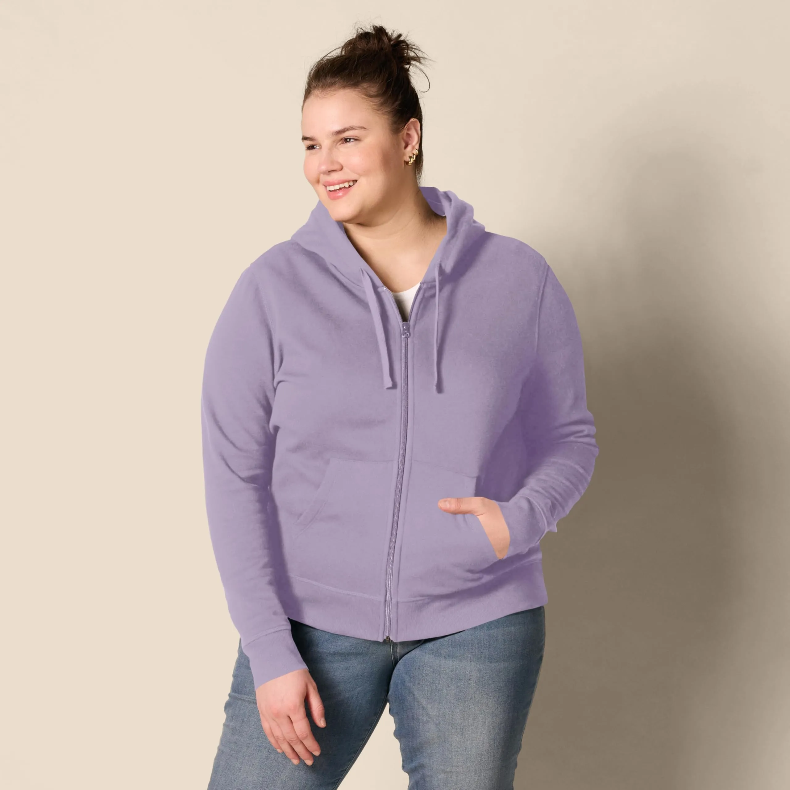 Amazon Essentials Felpa con Cappuccio e Zip Intera da Donna, UVA, L - immagine 7
