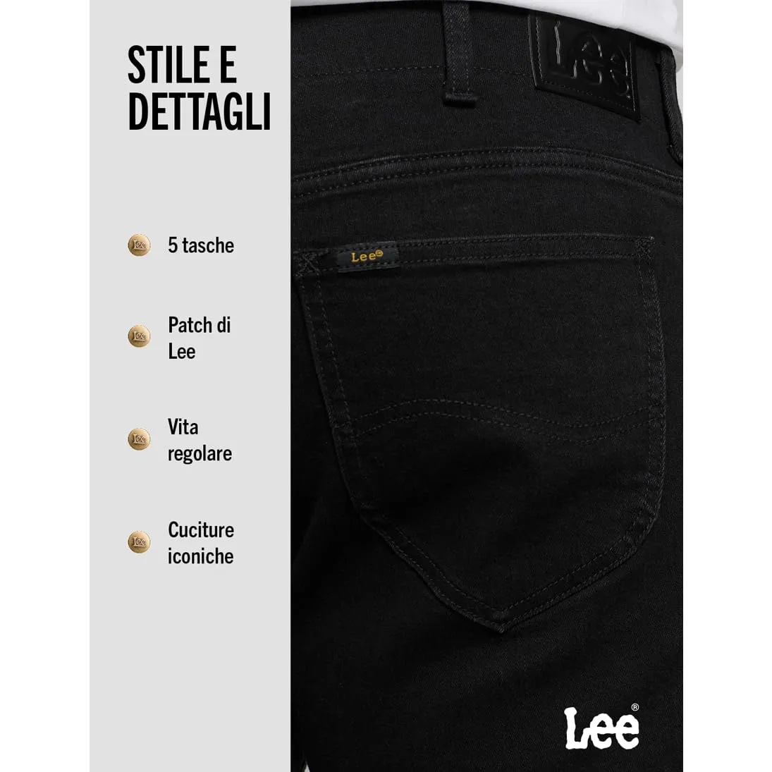 Lee Jeans Uomo Extreme Motion Regular Fit - Nero - immagine 6