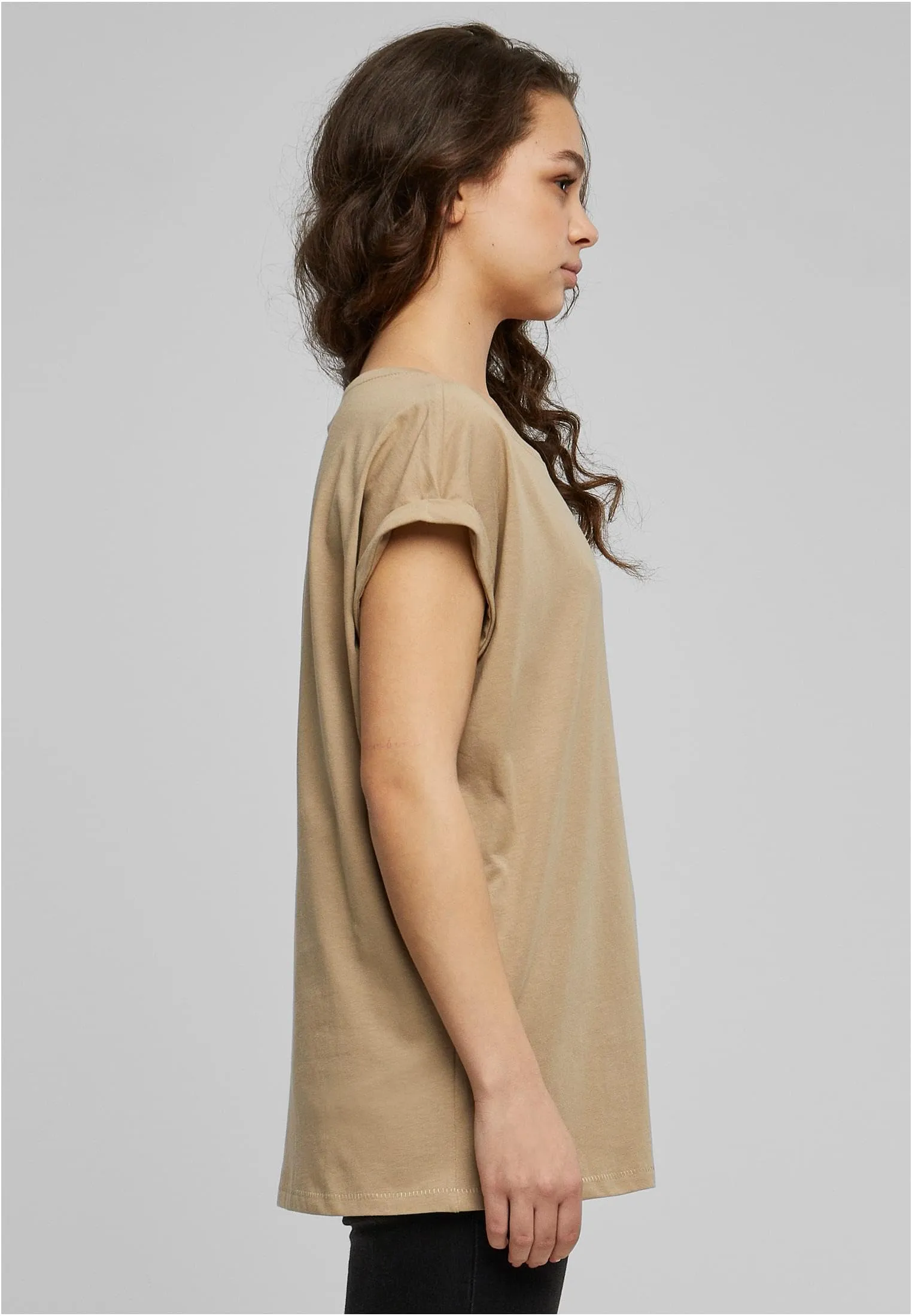 Urban Classics T-shirt da Donna con Manica Arrotolata in Cotone, Rosso Ciliegia, Taglia XXL - immagine 7