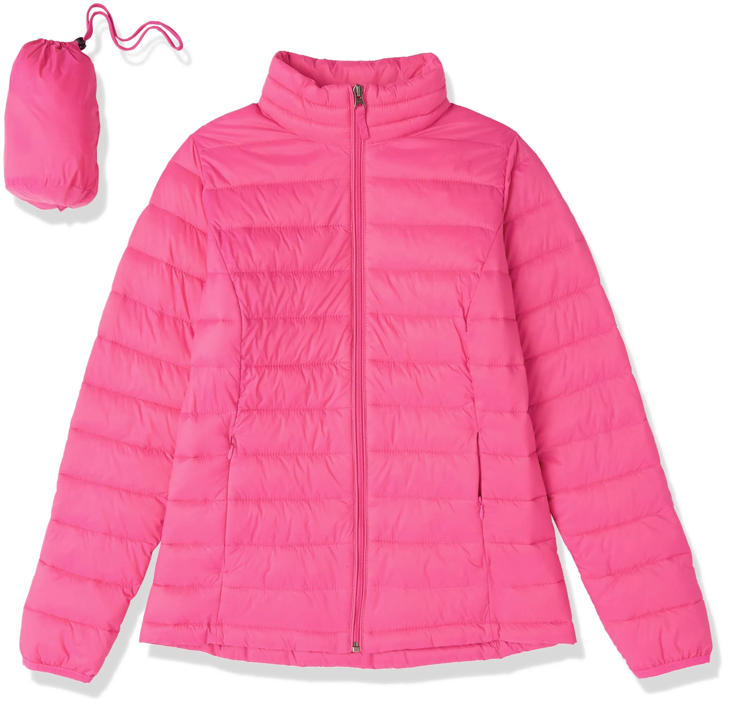 Amazon Essentials Piumino Leggero Resistente all'Acqua Ripiegabile Donna, Rosa Shocking, S - immagine 9