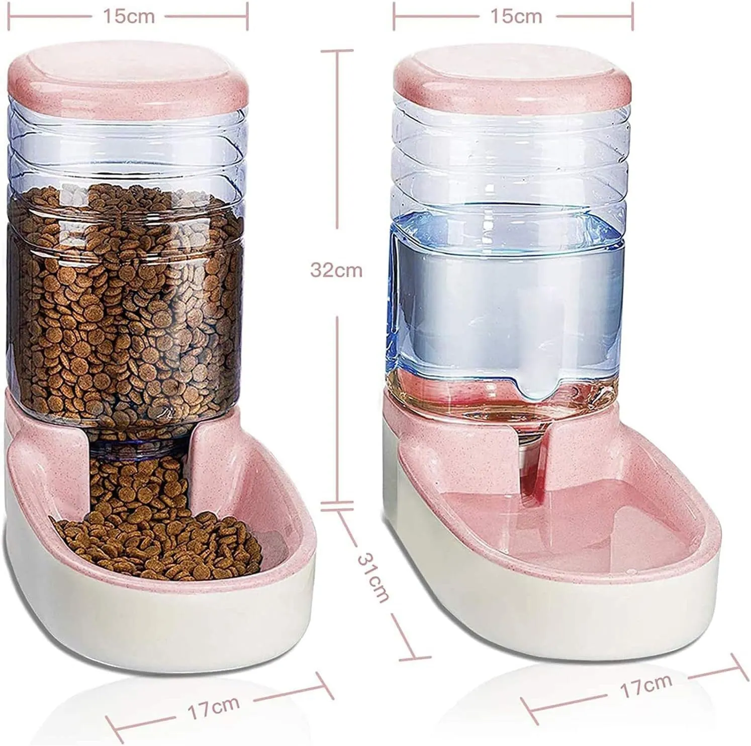 Edipets Dispenser Automatico di Cibo e Acqua per Cani e Gatti, 3.8L, Rosa - immagine 4
