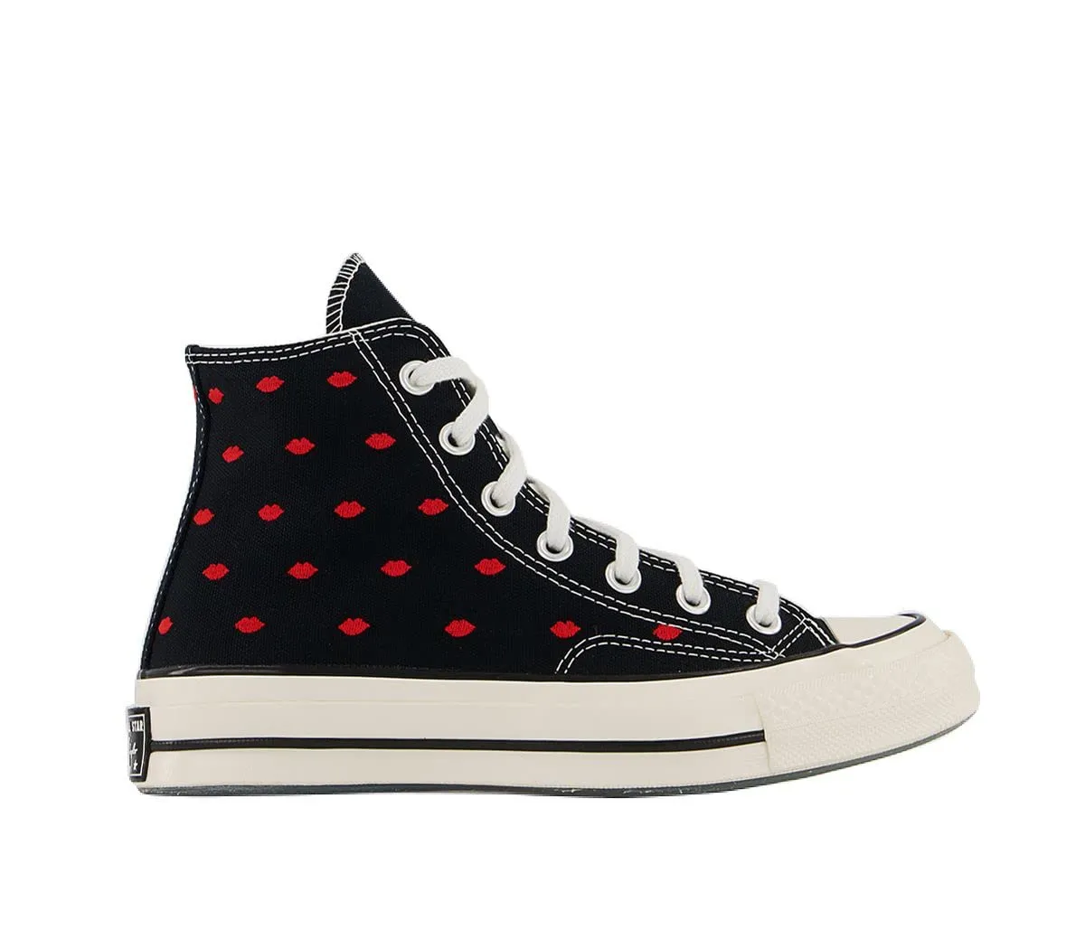 Converse Chuck 70 High Top Mens Fire Pit Garcea Nero, Black University Red Egret, 35.5 EU - immagine 1