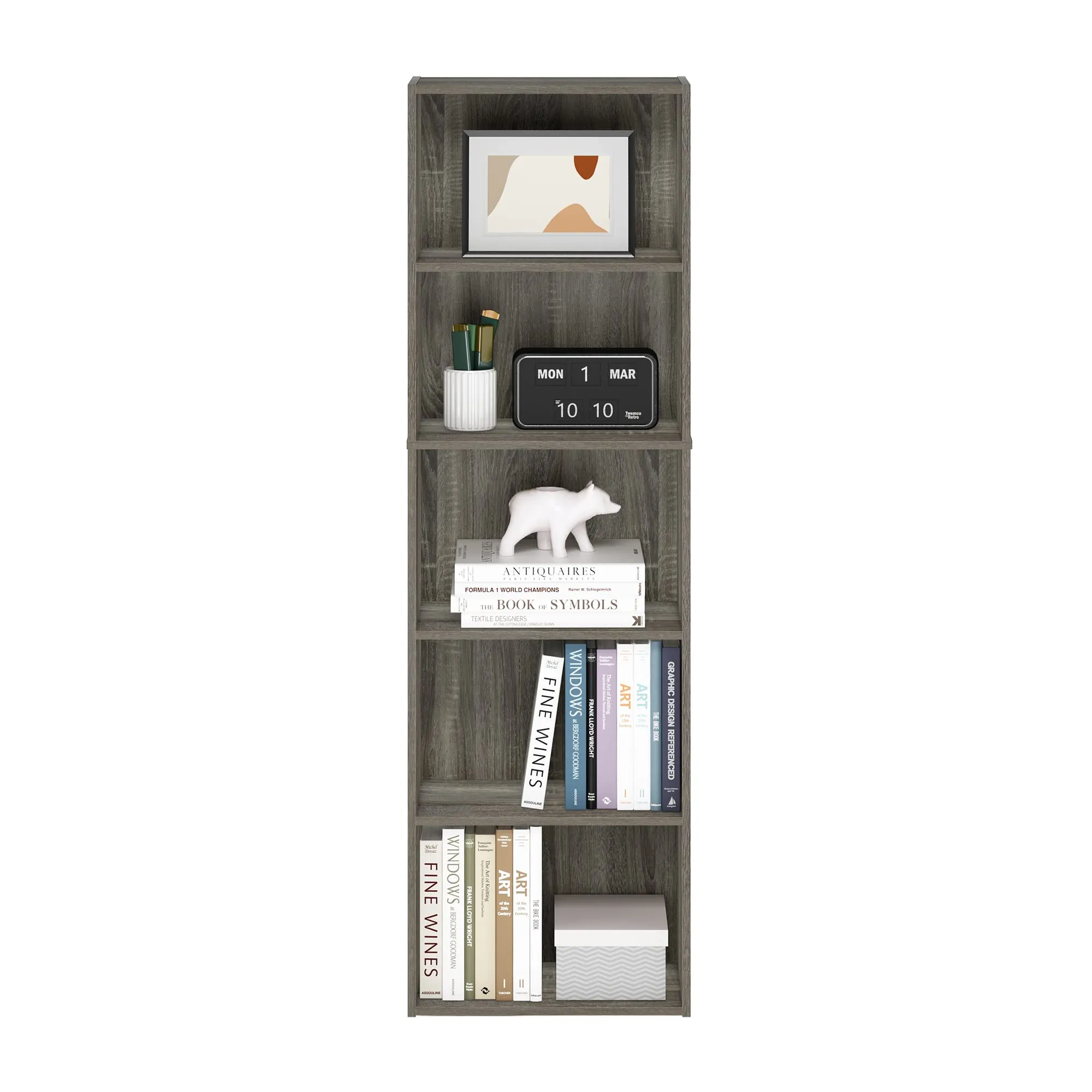 Furinno 11055GYW Luder Libreria Portaoggetti a 5 Piani, Rovere Francese - immagine 5