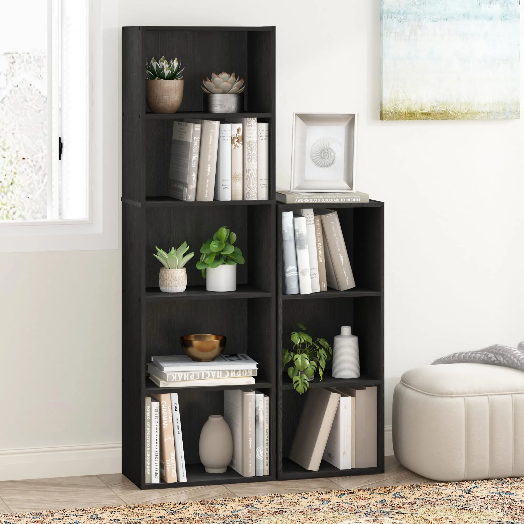 Furinno Luder Libreria a ripiani a 5 livelli, Legno Nero - immagine 2