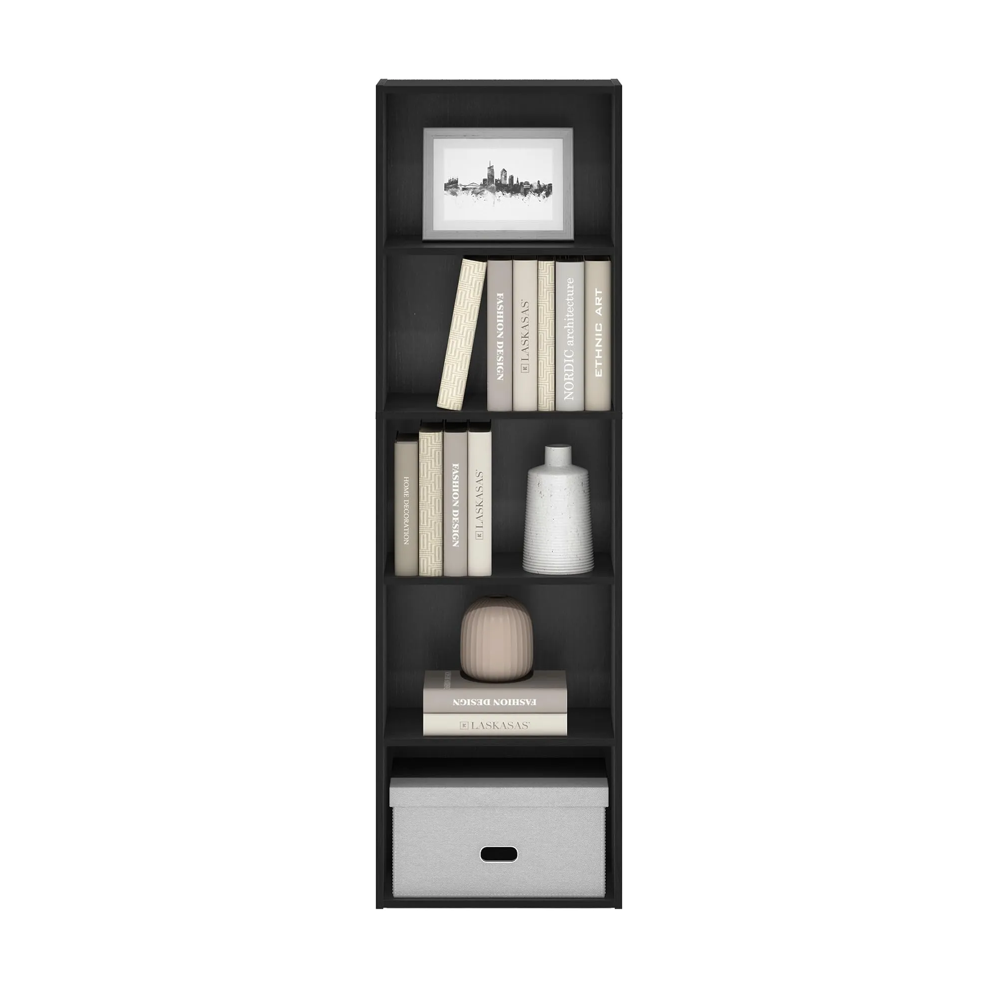 Furinno Luder Libreria a ripiani a 5 livelli, Legno Nero - immagine 5