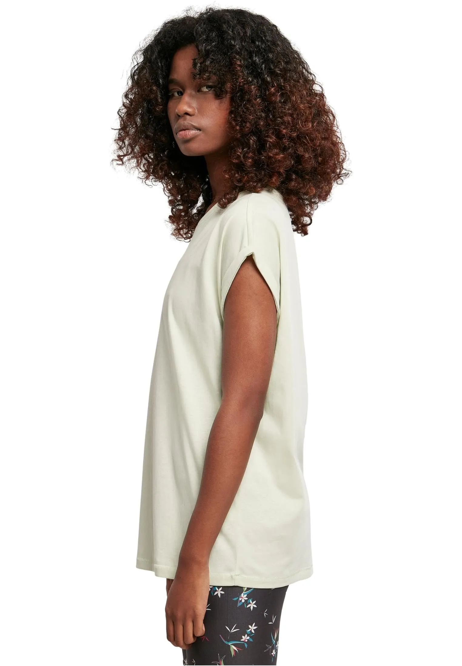Urban Classics T-shirt da Donna con Manica Arrotolata in Cotone, Rosso Ciliegia, XXL - immagine 2