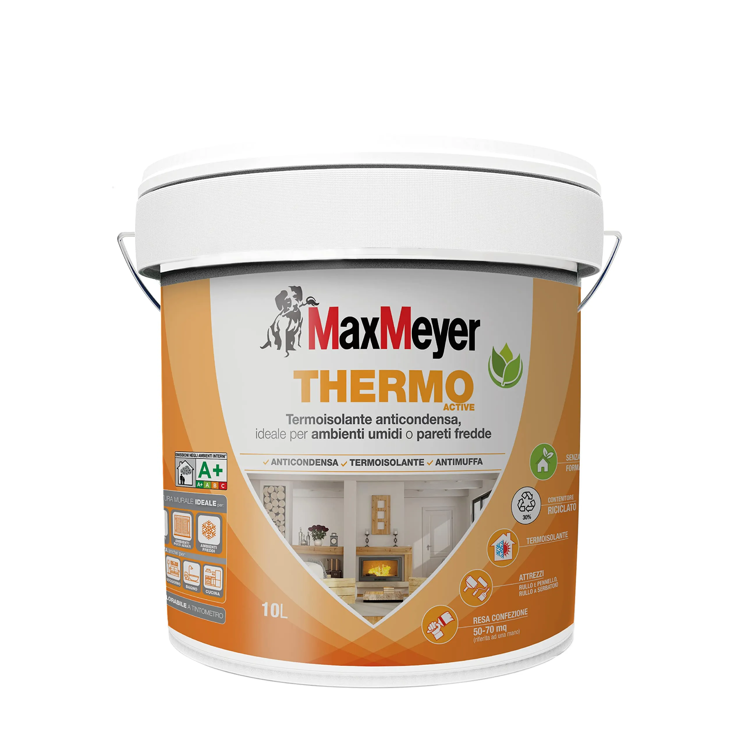 MaxMeyer Thermo A+ Active Pittura per interni, Bianco, 10 L - immagine 2