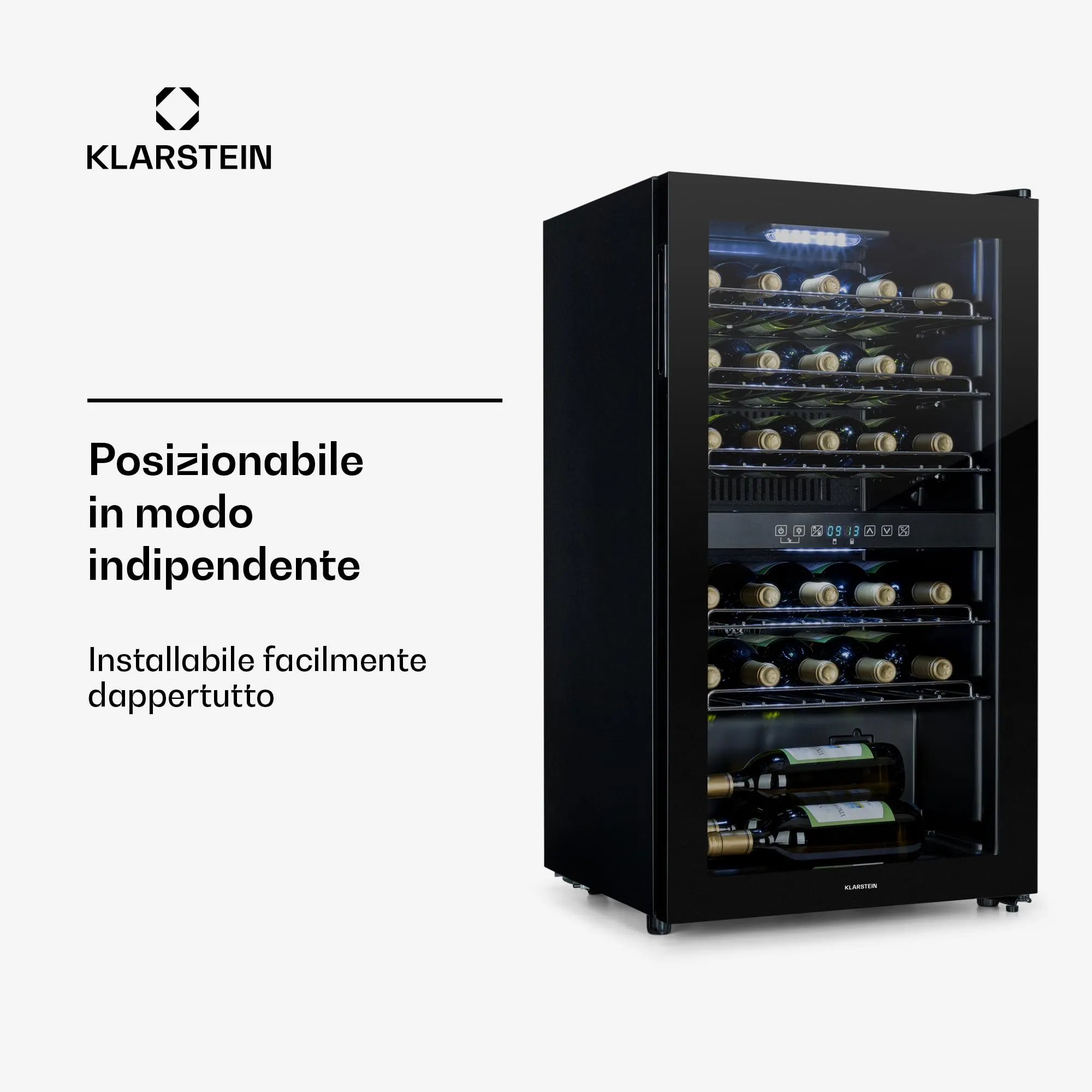 Klarstein Shiraz Cantinetta Vino Nero - 29 Bottiglie, 80 L, Doppia Temperatura - immagine 6
