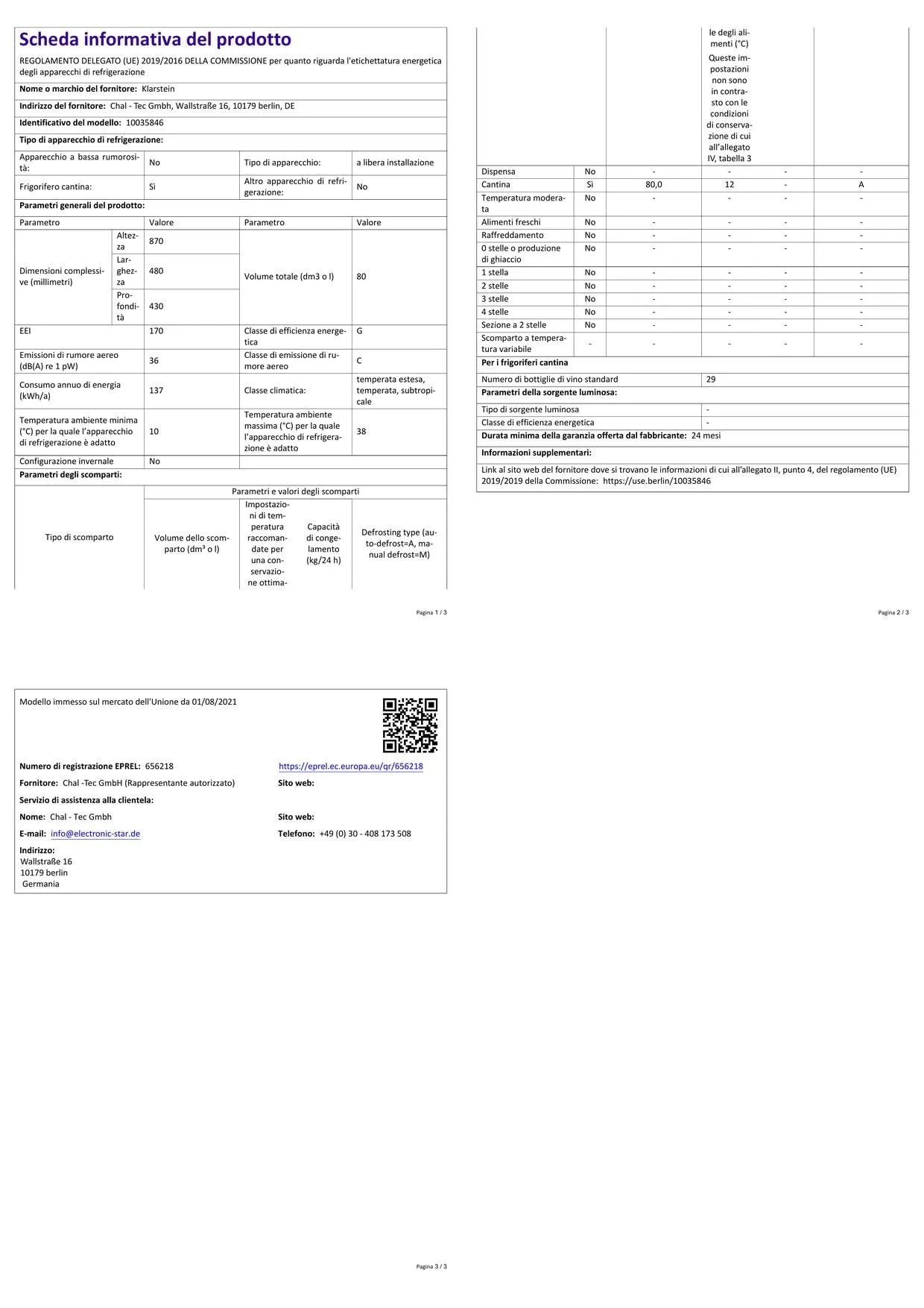 Klarstein Shiraz Cantinetta Vino Nero - 29 Bottiglie, 80 L, Doppia Temperatura - immagine 10
