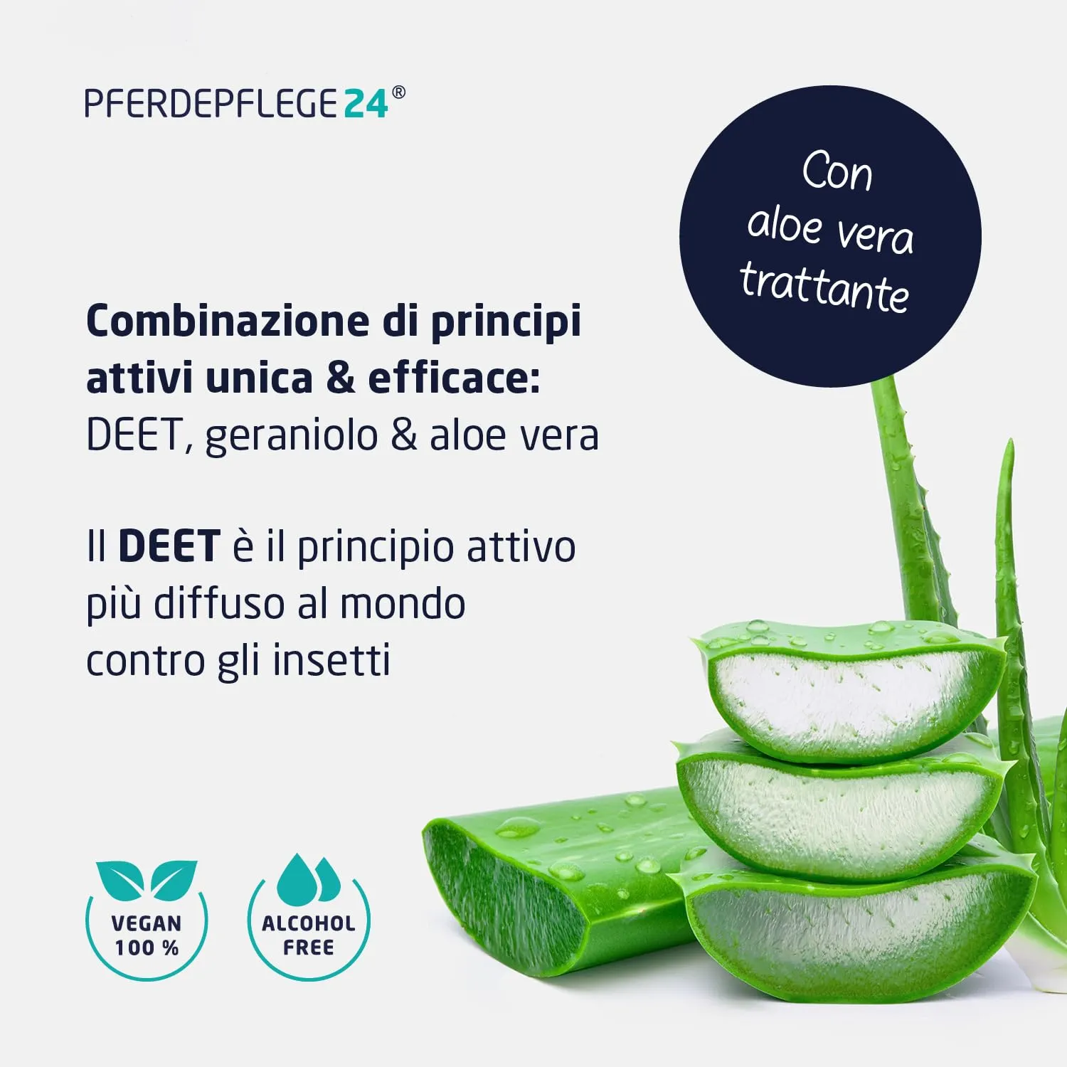 PFERDEPFLEGE24 Repellente Insetti Cavallo Spray con Aloe Vera, 0,5l - immagine 3