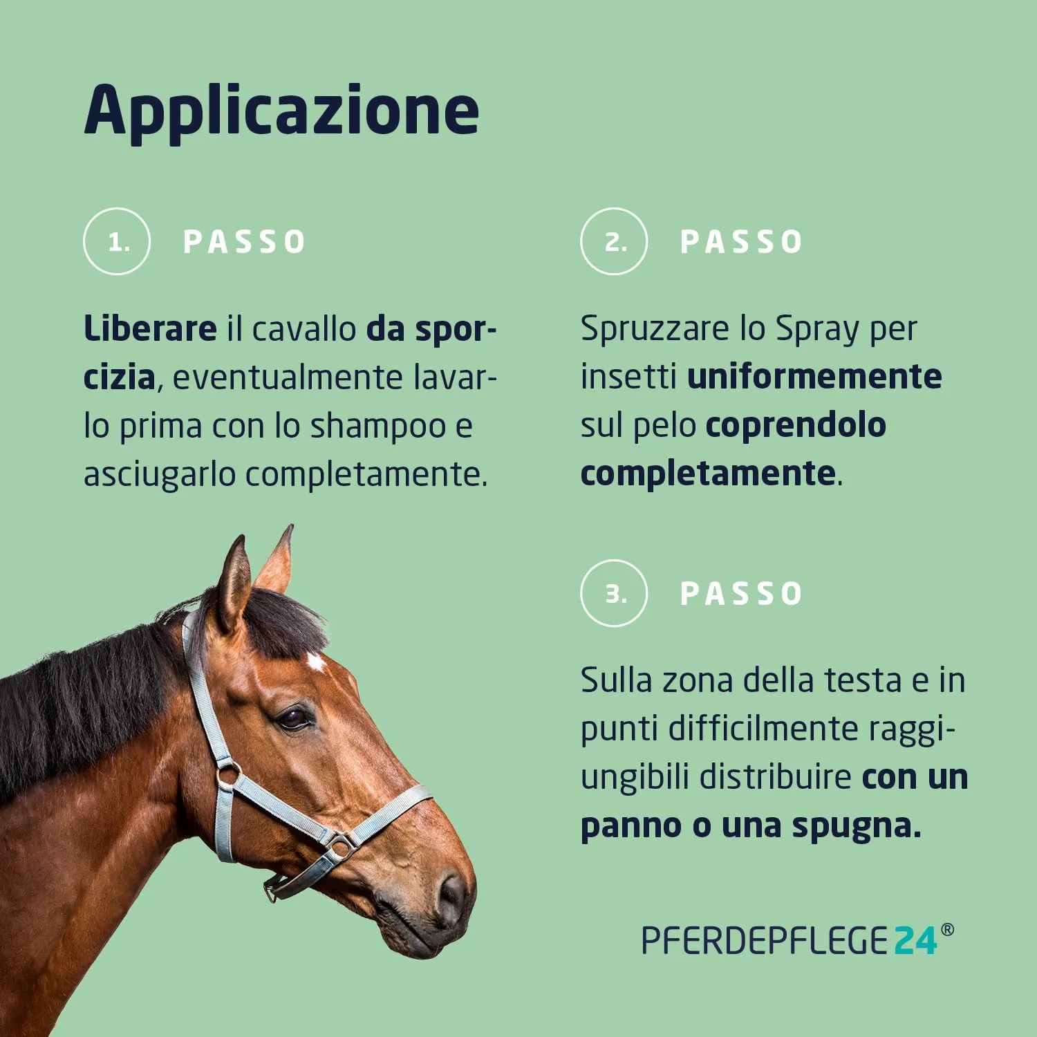 PFERDEPFLEGE24 Repellente Insetti Cavallo Spray con Aloe Vera, 0,5l - immagine 4