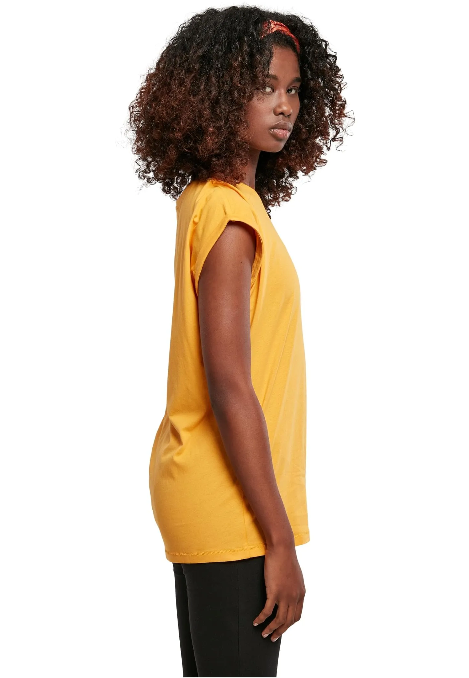 Urban Classics T-shirt da Donna con Manica Arrotolata in Cotone, Rosso Ciliegia, Taglia XXL - immagine 5