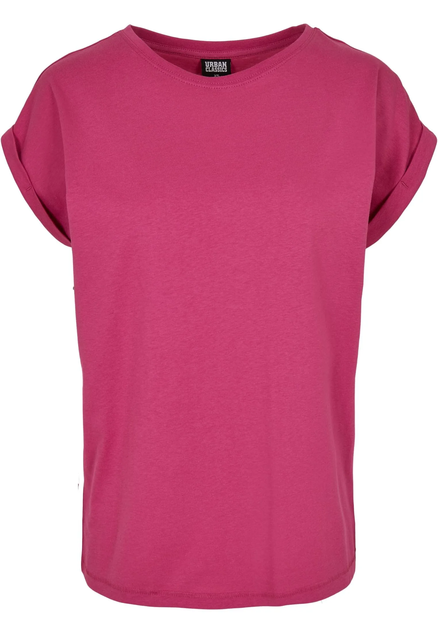 Urban Classics Donna T-Shirt Manica Arrotolata in Cotone, Brightviolet, S - immagine 4