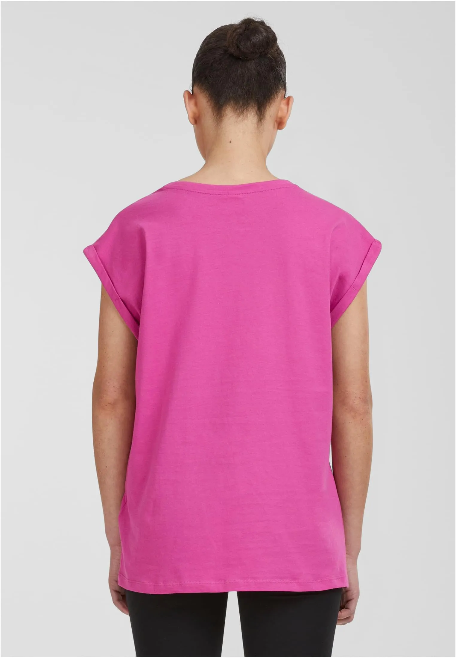 Urban Classics Donna T-Shirt Manica Arrotolata in Cotone, Brightviolet, S - immagine 6