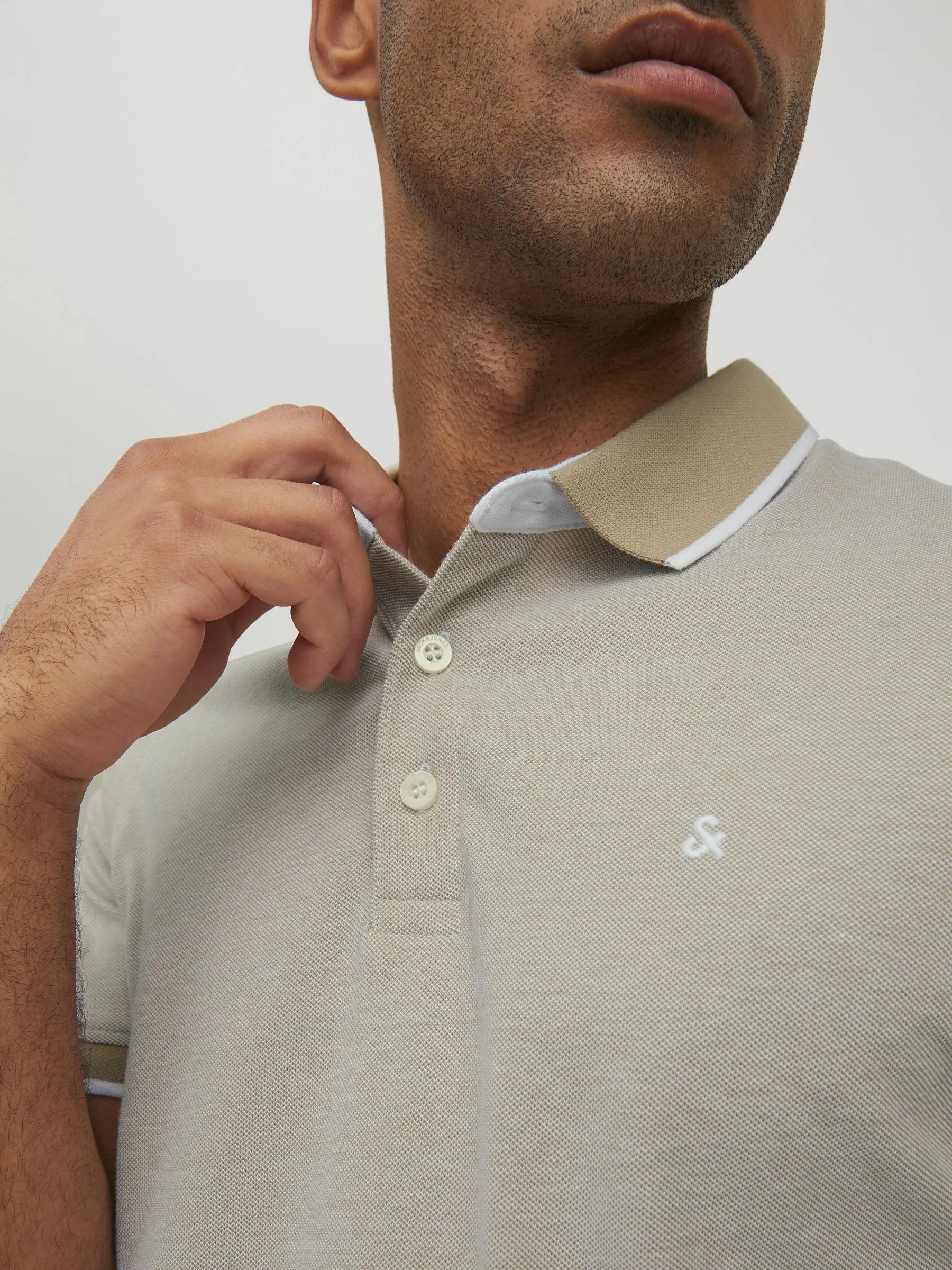 Jack & Jones Jjepaulos Polo SS Noos Maglietta - Beige, XS - immagine 5