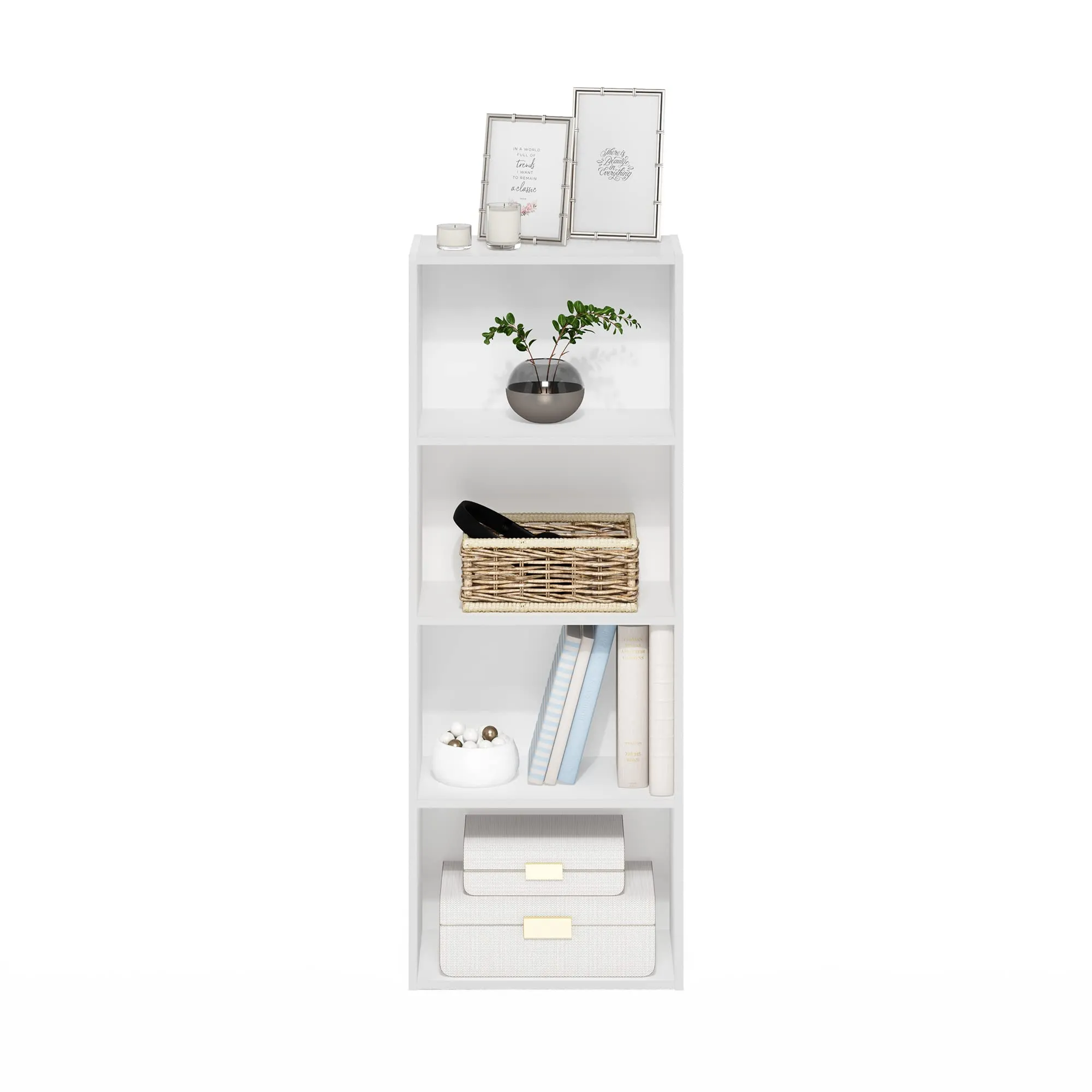 Furinno Luder Libreria a 4 Ripiani, Bianca - immagine 5