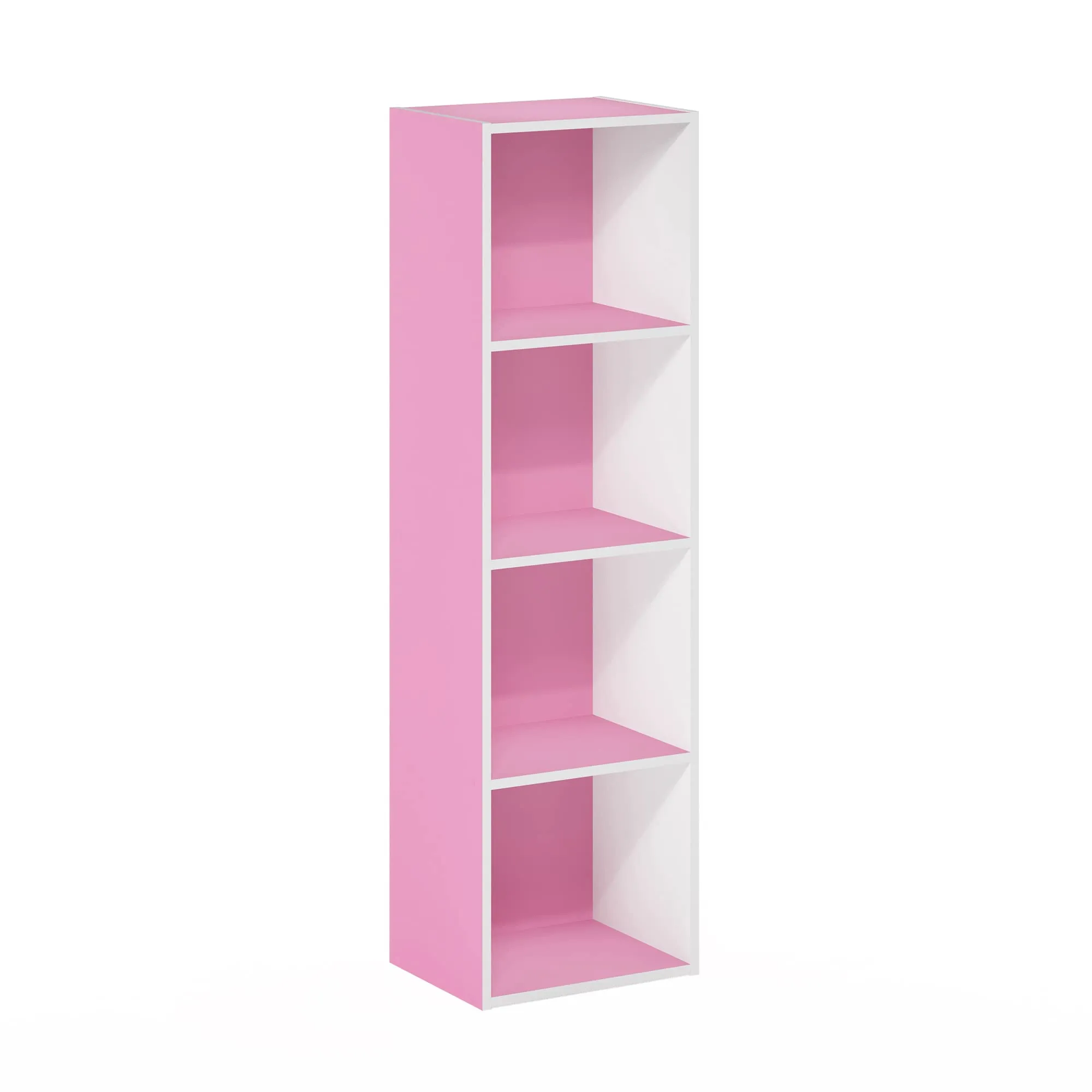 Furinno Libreria a 4 ripiani, Rosa/Bianco - immagine 7