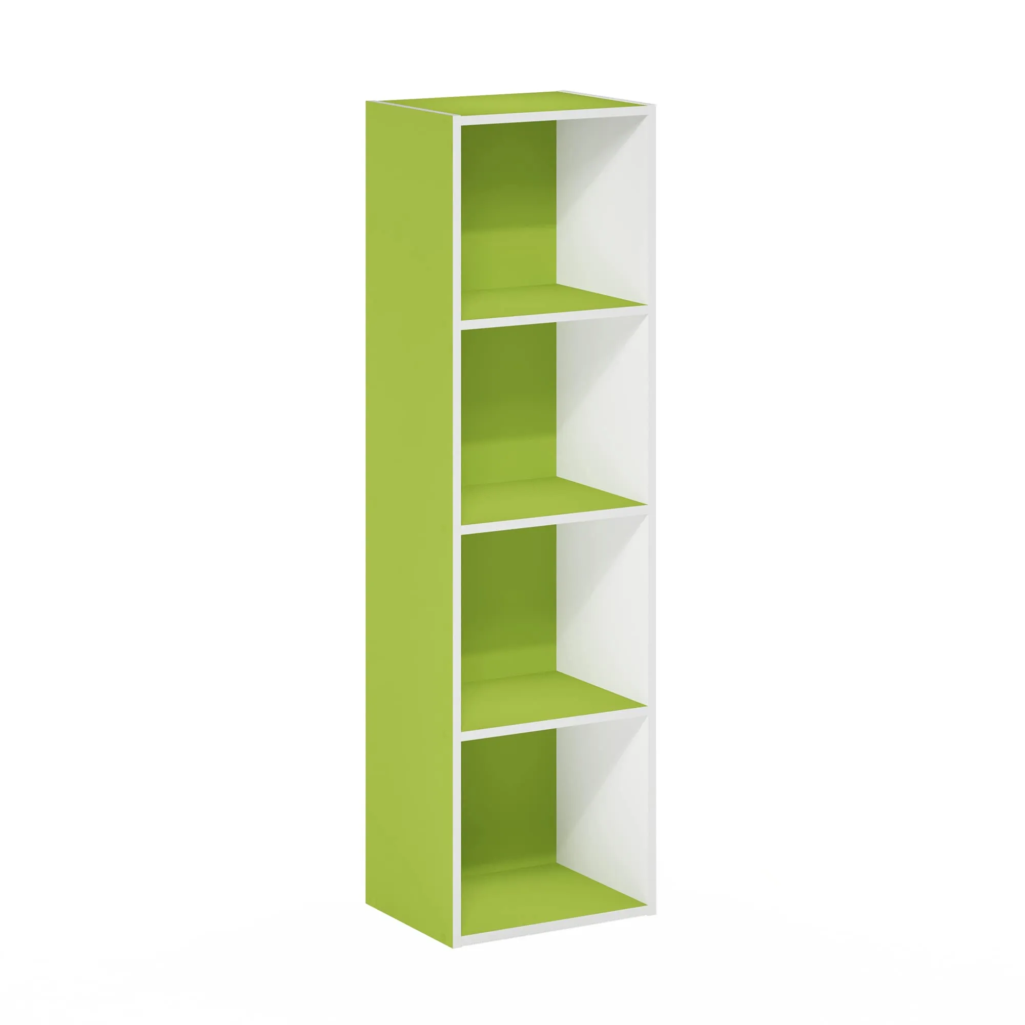 Furinno Pasir Libreria a 4 ripiani aperti, Verde/Bianco - immagine 7