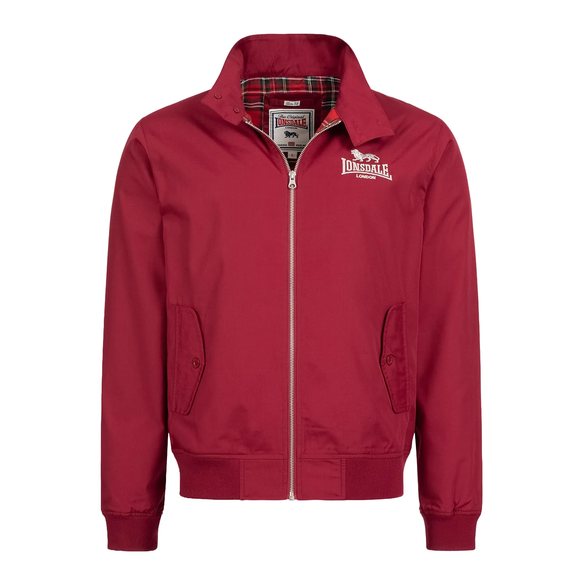 Lonsdale Classico Giacca per Tutte Le Stagioni, Rosso Ciliegia, L Uomo - immagine 7