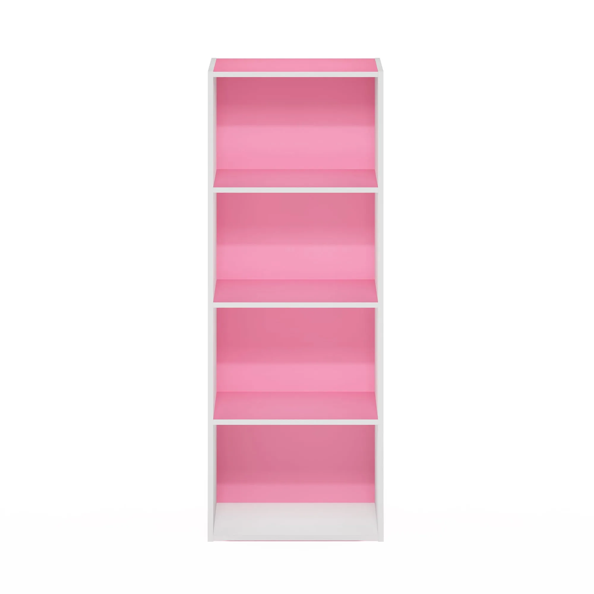 Furinno Luder Libreria a 4 Ripiani, Rosa/Bianco - immagine 6
