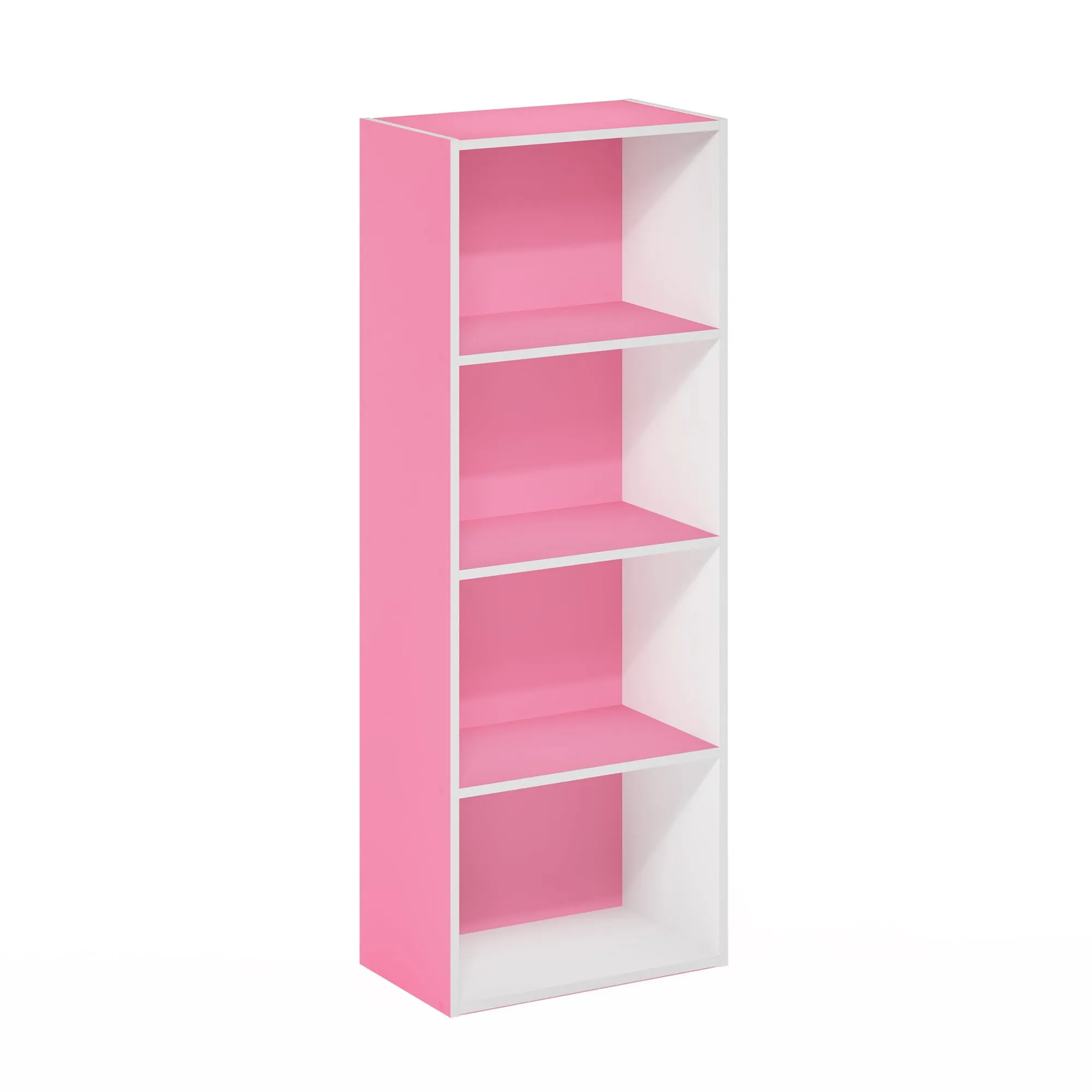 Furinno Luder Libreria a 4 Ripiani, Rosa/Bianco - immagine 7