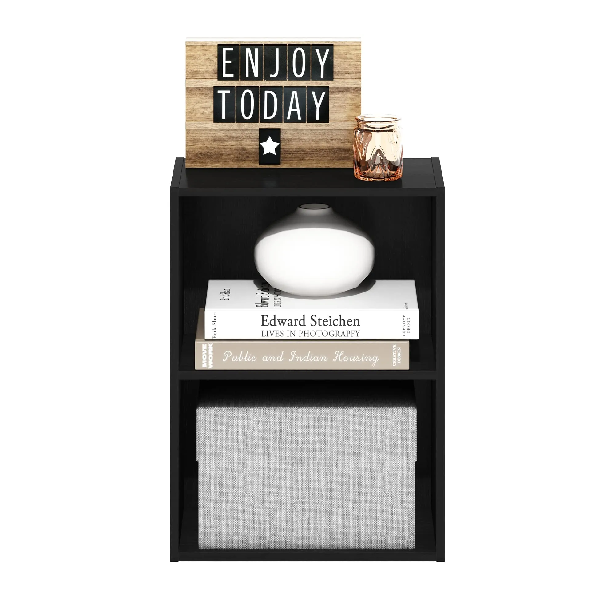 Furinno Luder Libreria a 2 ripiani, Legno Nero - immagine 3