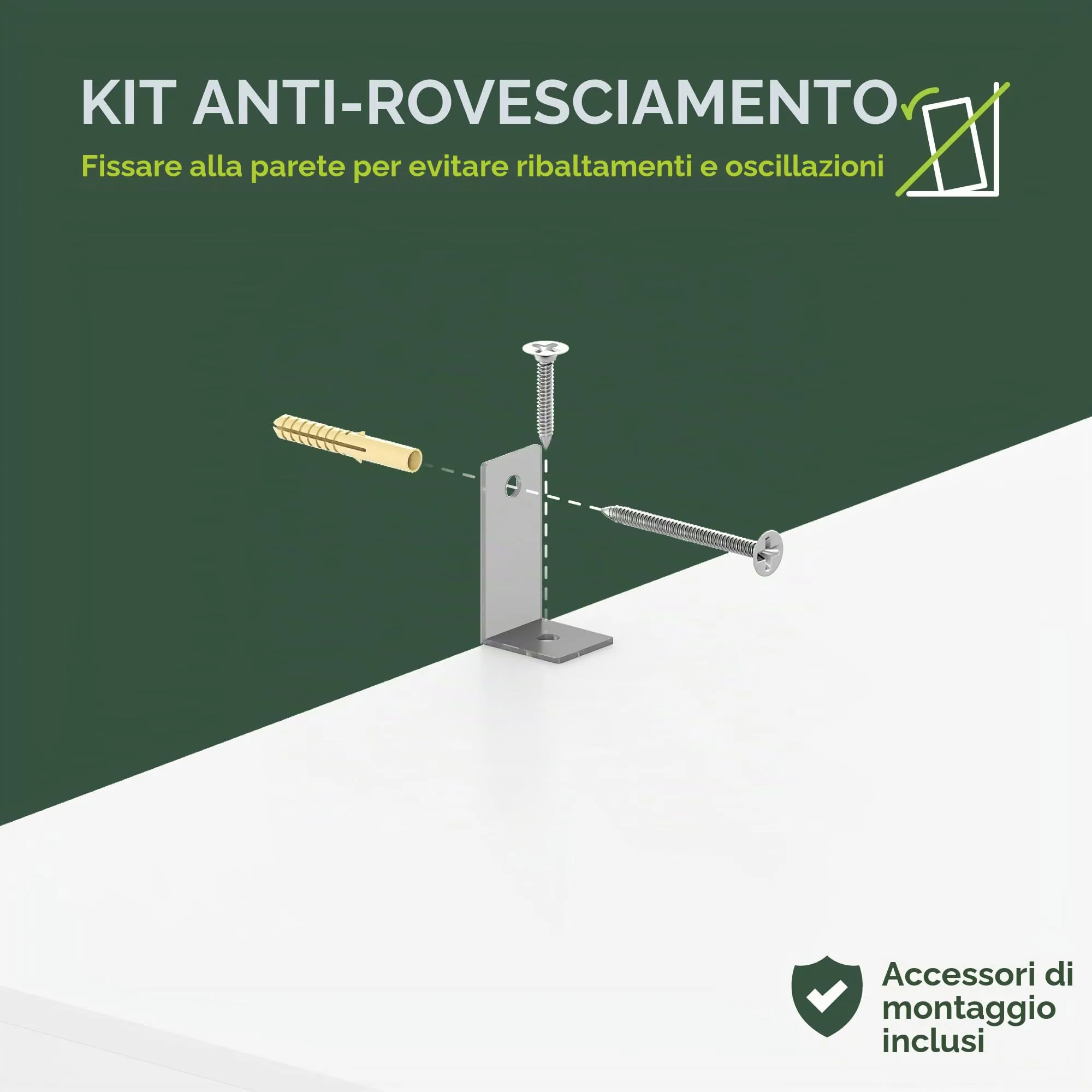 Furinno Libreria a 5 ripiani, verde/bianco - immagine 5