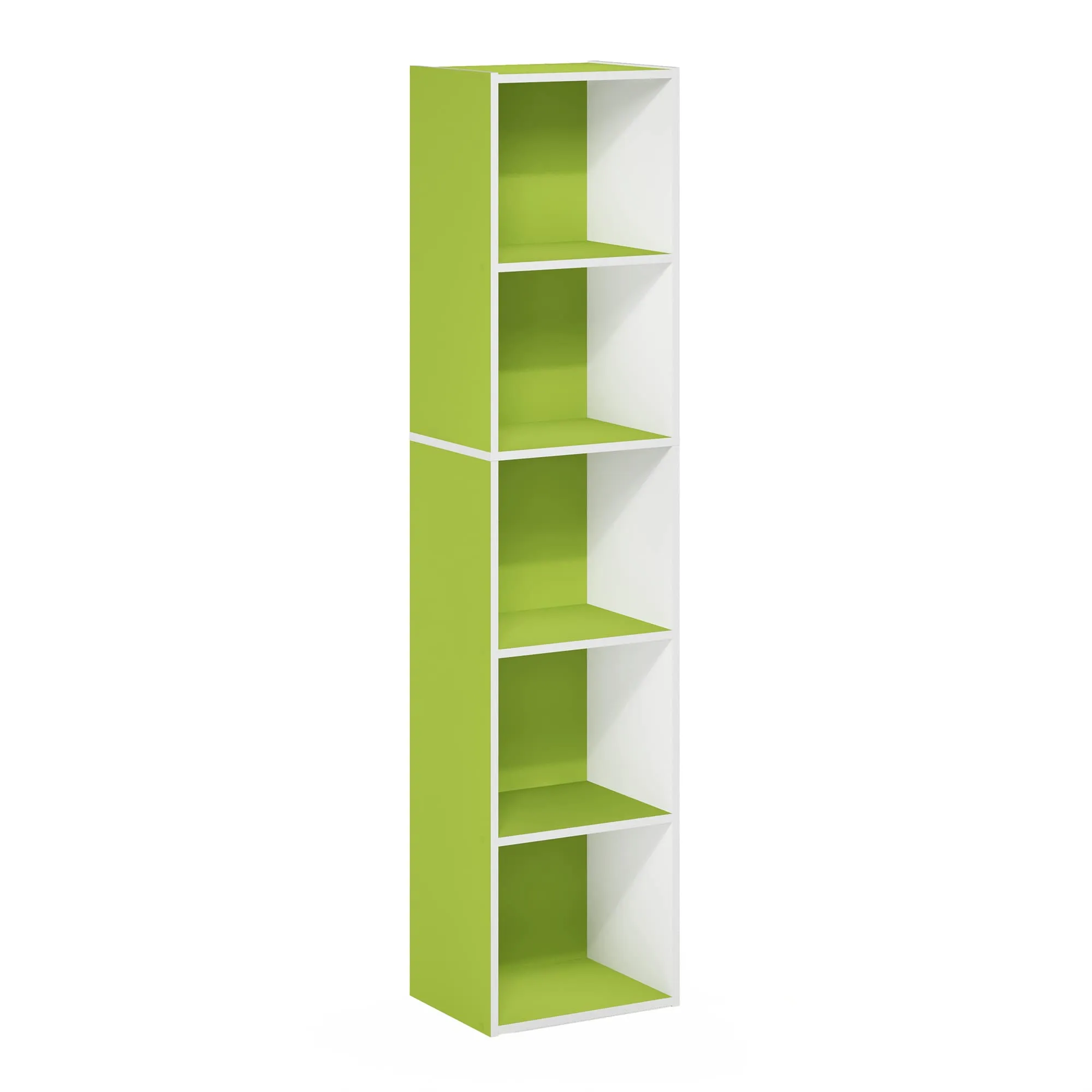Furinno Libreria a 5 ripiani, verde/bianco - immagine 7