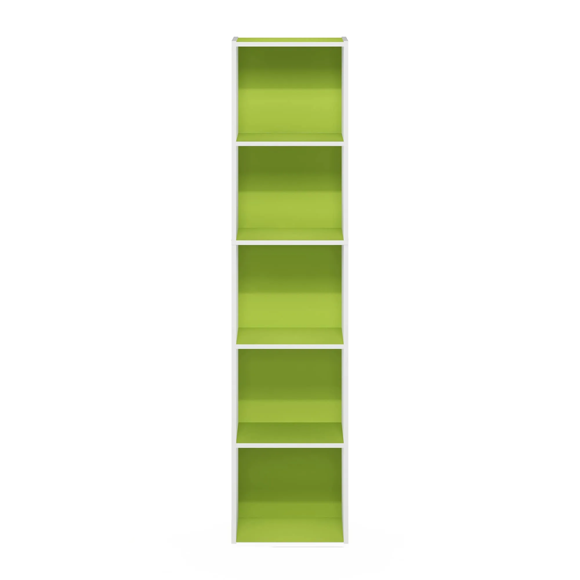 Furinno Libreria a 5 ripiani, verde/bianco - immagine 8