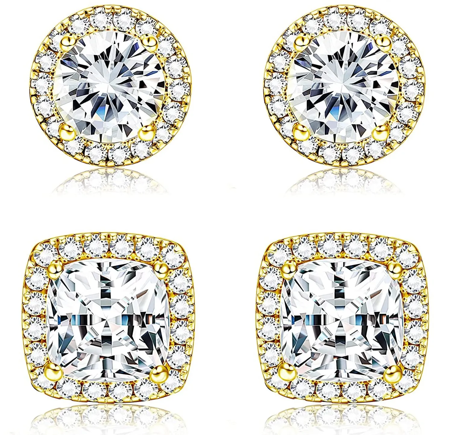 Dochais Orecchini in Argento Sterling 925 con Zirconi Cubici per Uomo e Donna - immagine 1