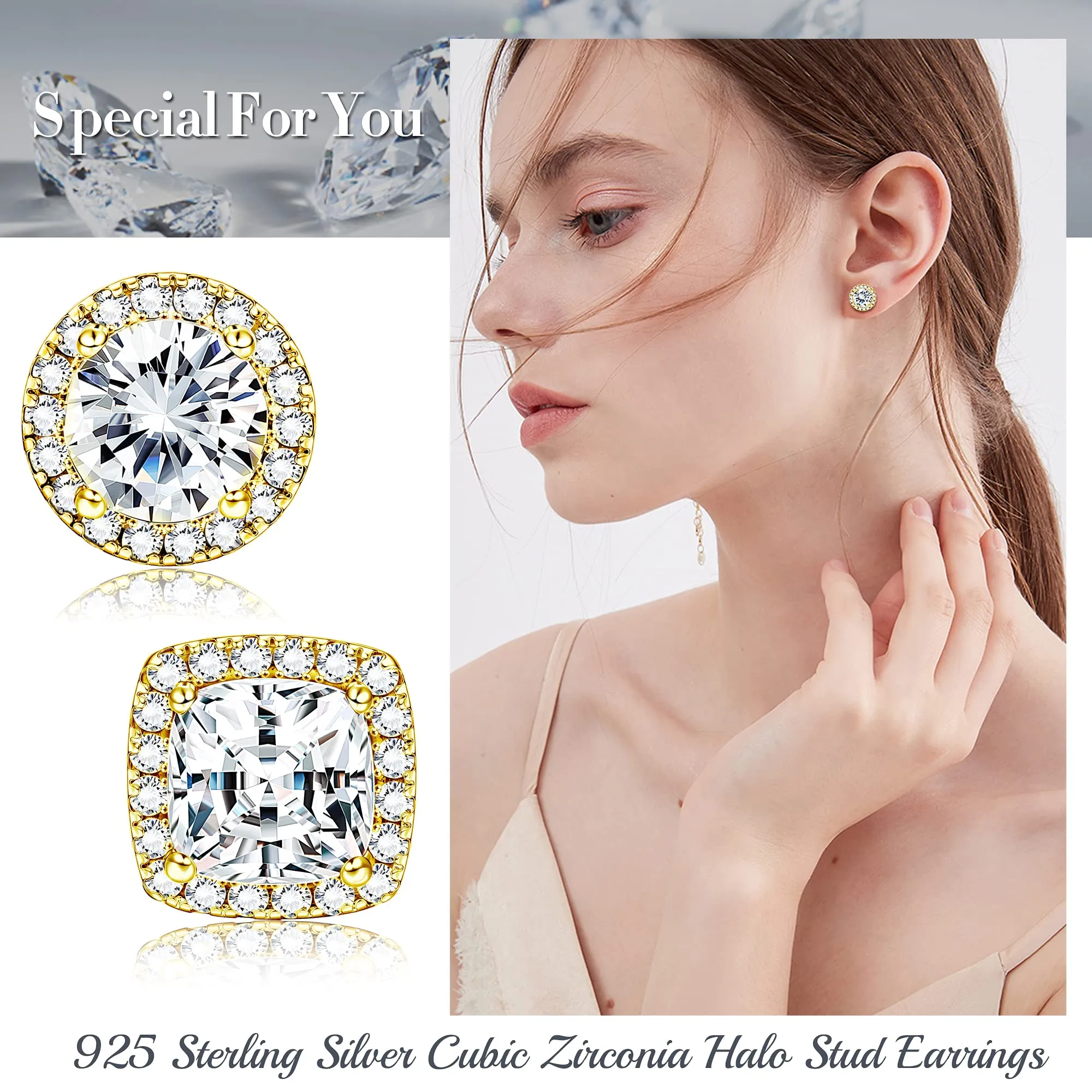 Dochais Orecchini in Argento Sterling 925 con Zirconi Cubici per Uomo e Donna - immagine 5